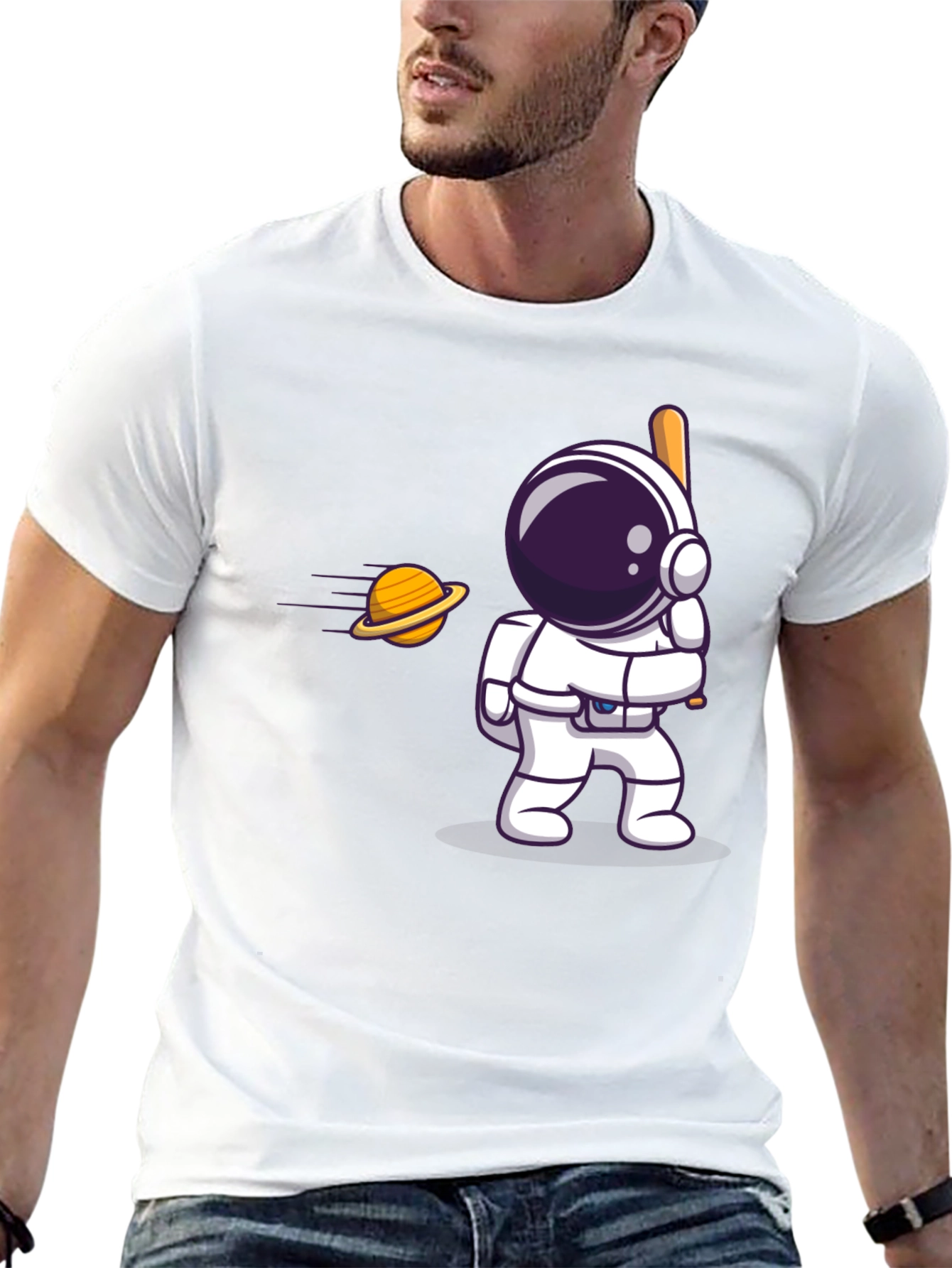 Astronaut Hitting Planet T-Shirt