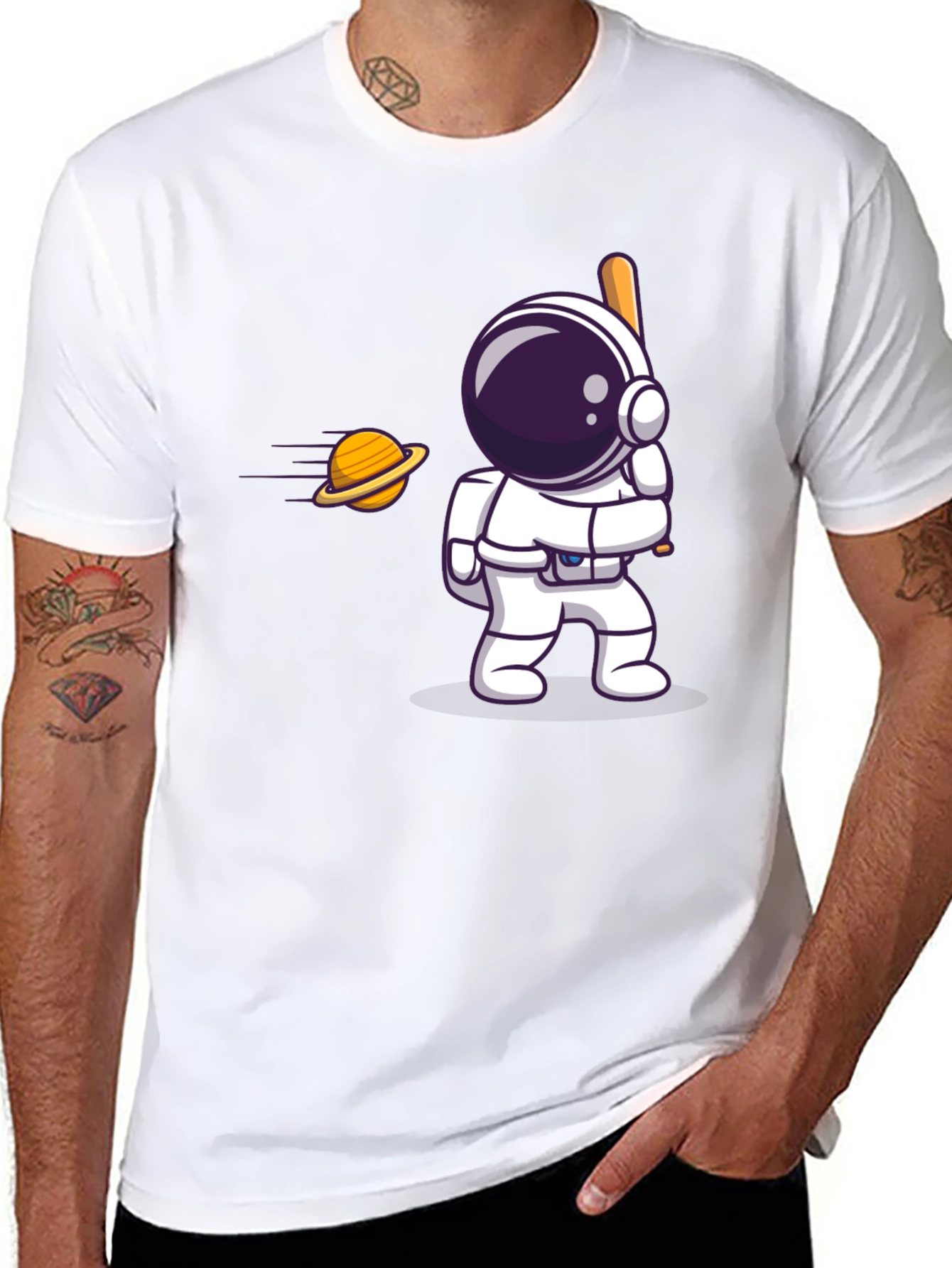 Astronaut Hitting Planet T-Shirt