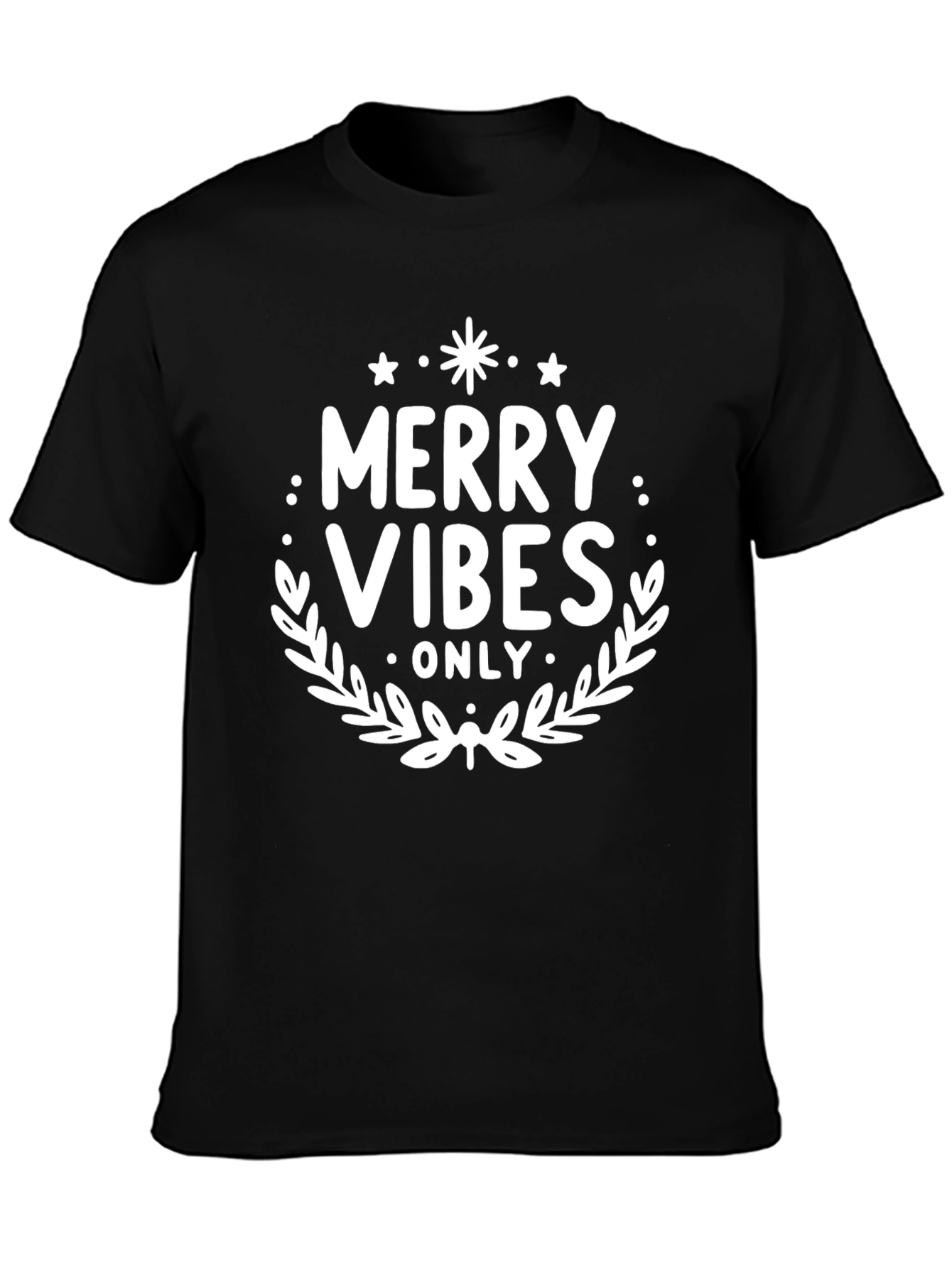 Merry Vibes Only Black T-Shirt