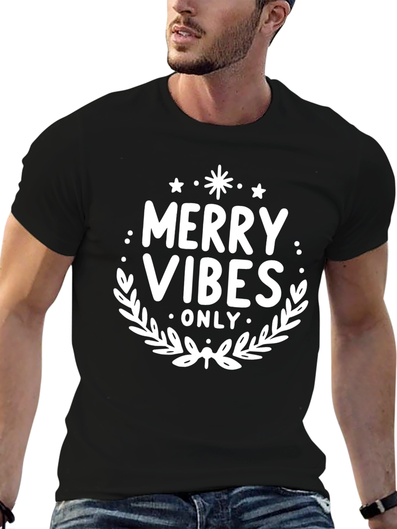 Merry Vibes Only Black T-Shirt