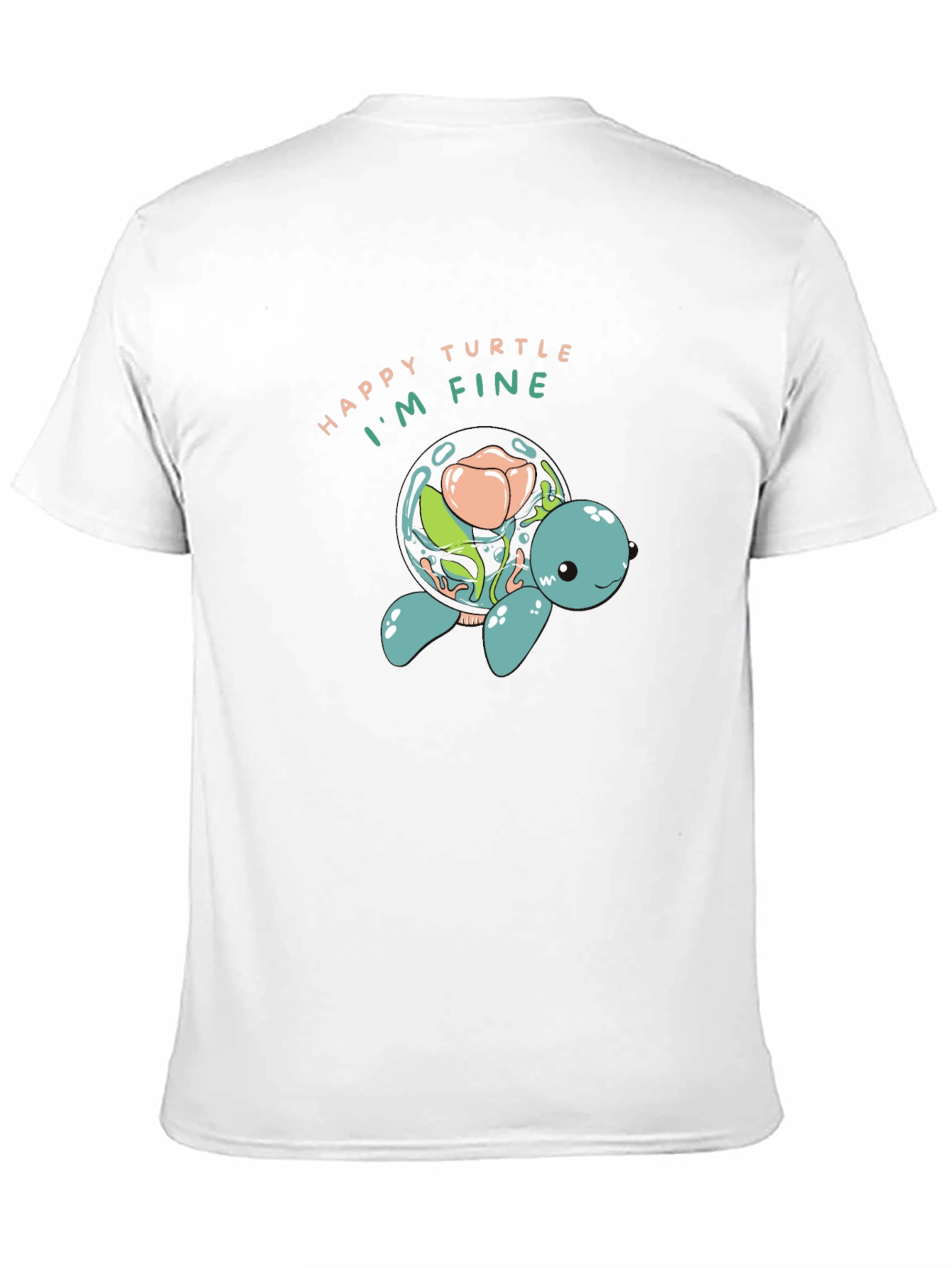 Happy Turtle Graphic Black T-Shirt