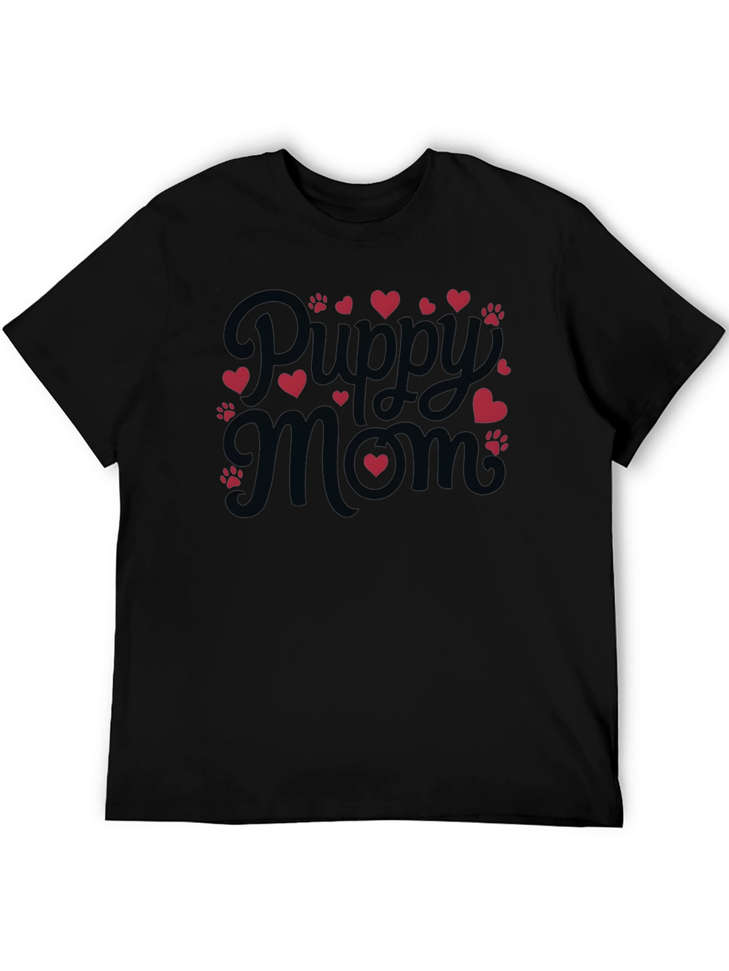 Puppy Mom Black T-Shirt