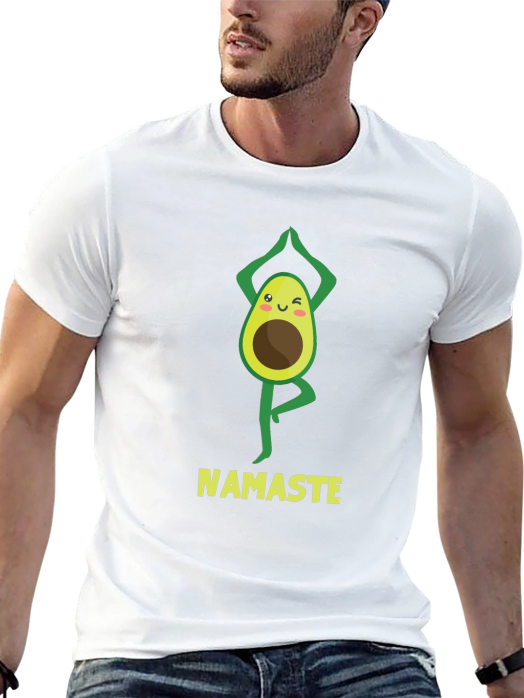 Namaste Avocado Yoga Black T-Shirt