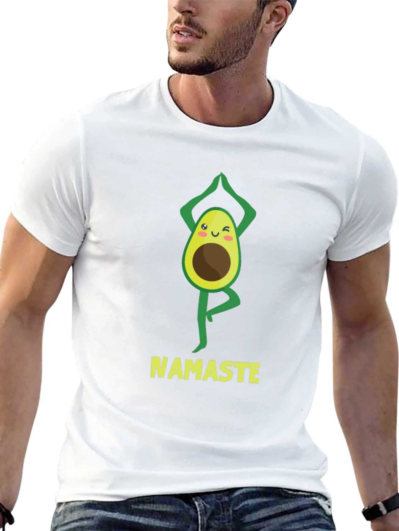 Namaste Avocado Yoga Black T-Shirt