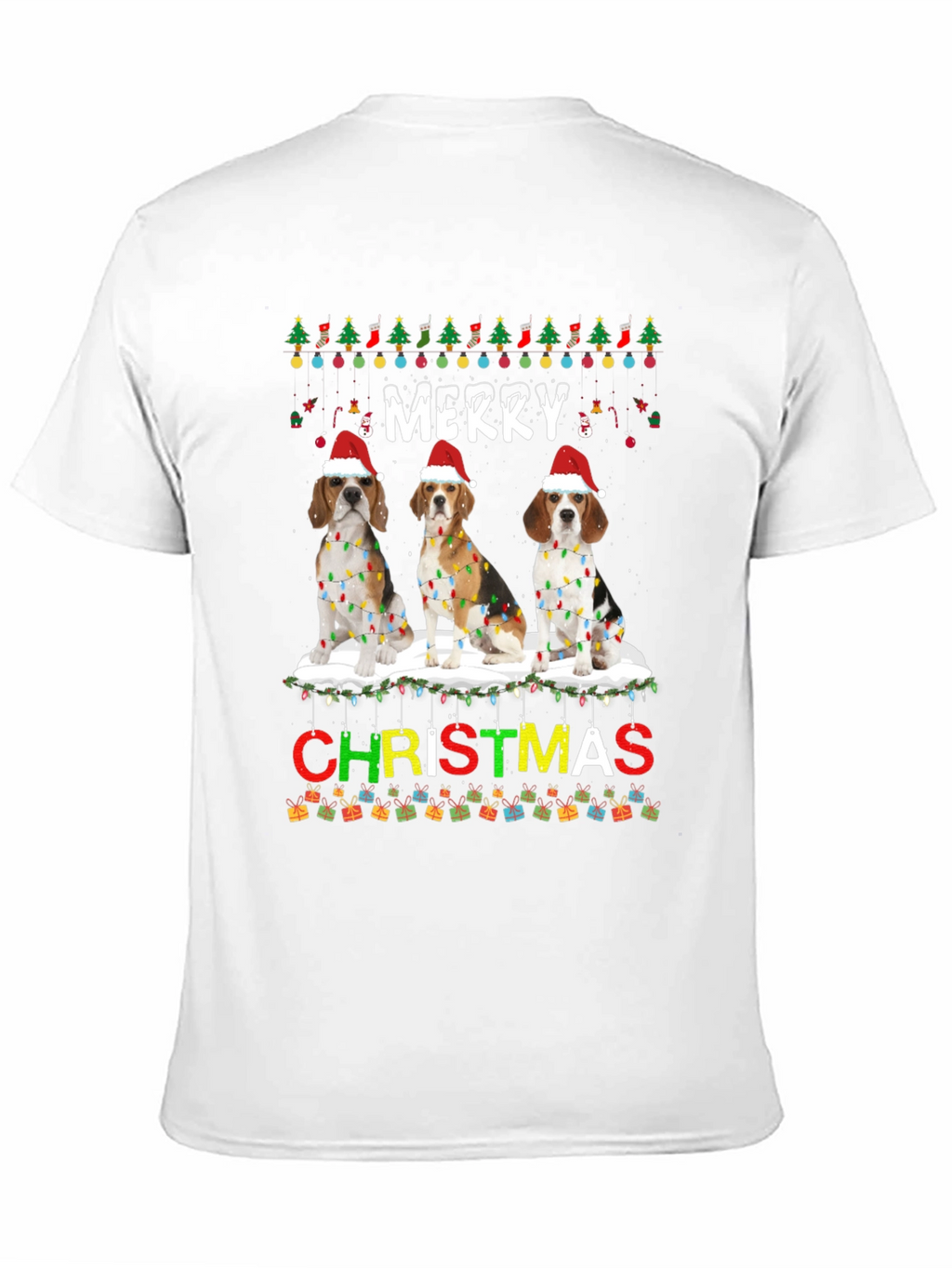 Merry Christmas Beagle Dog T-Shirt