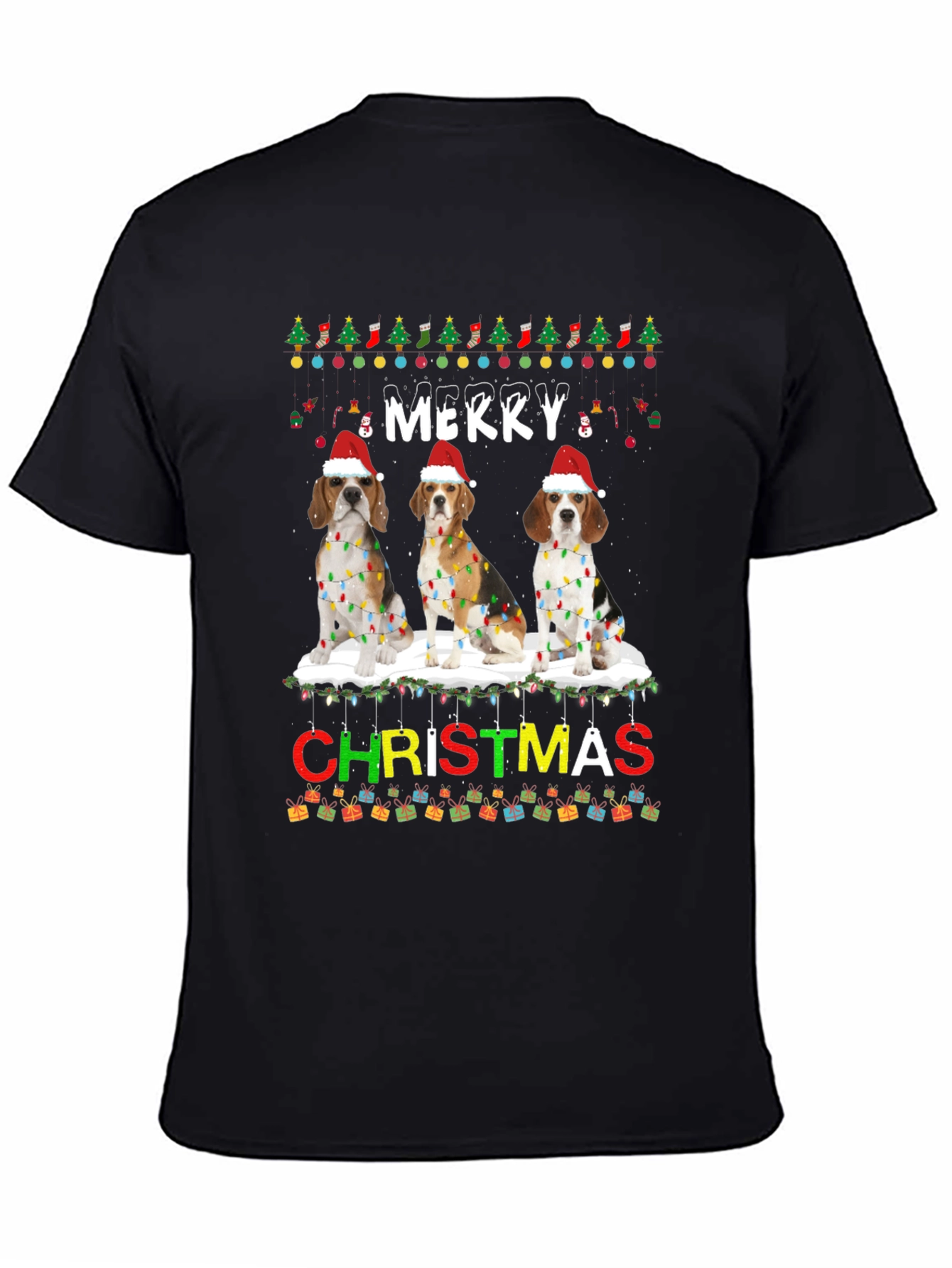 Merry Christmas Beagle Dog T-Shirt