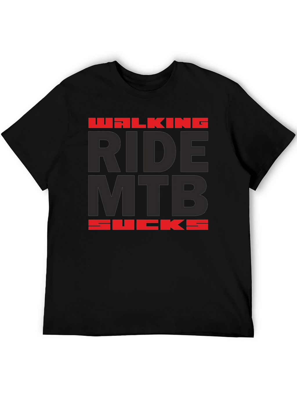 Walking Ride MTB Sucks Black Graphic Tee