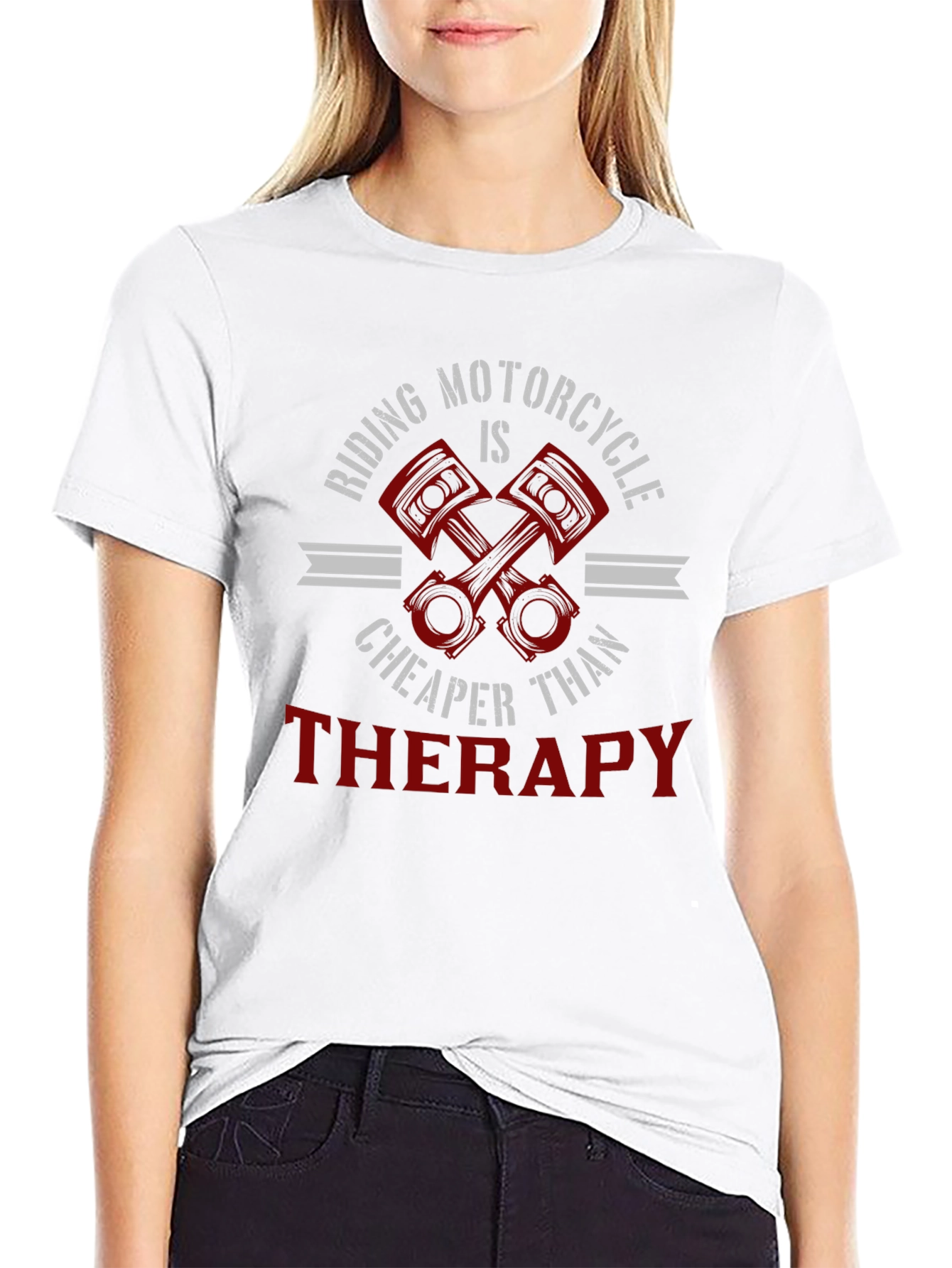 Riding Motorcycle Therapy Graphic T-Shirt