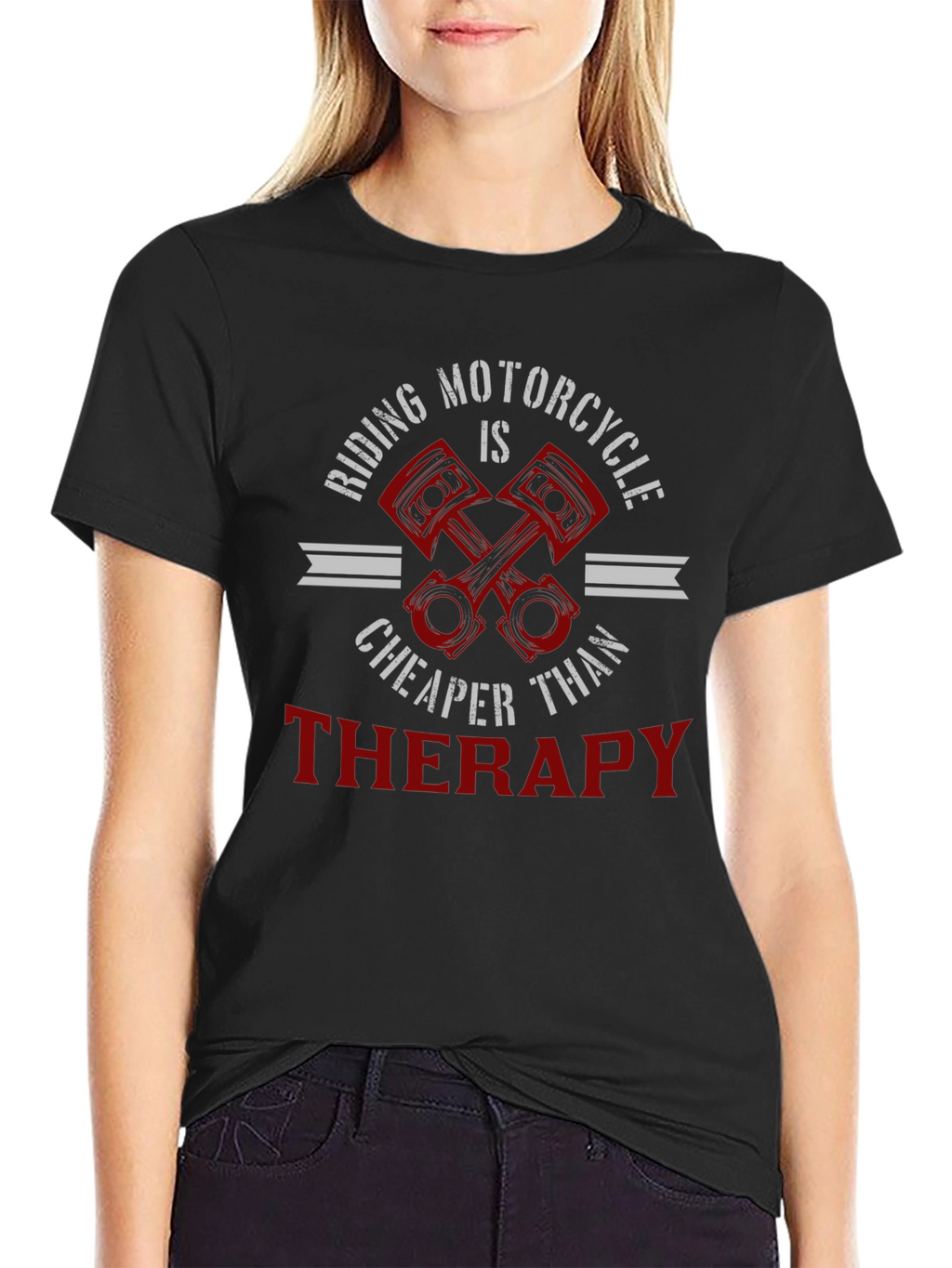 Riding Motorcycle Therapy Graphic T-Shirt