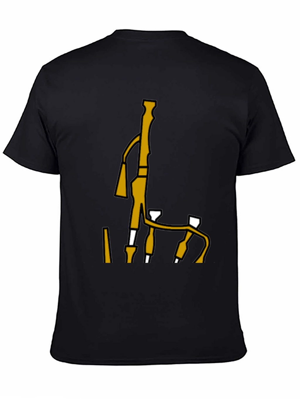 Bagpipes Graphic Tee - Black Cotton T-Shirt