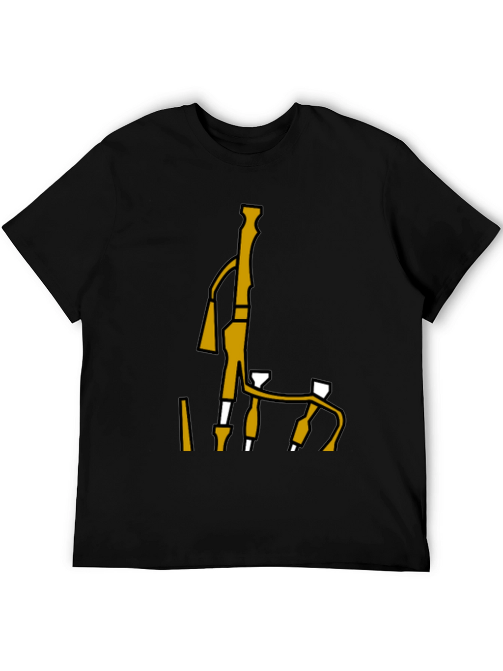 Bagpipes Graphic Tee - Black Cotton T-Shirt