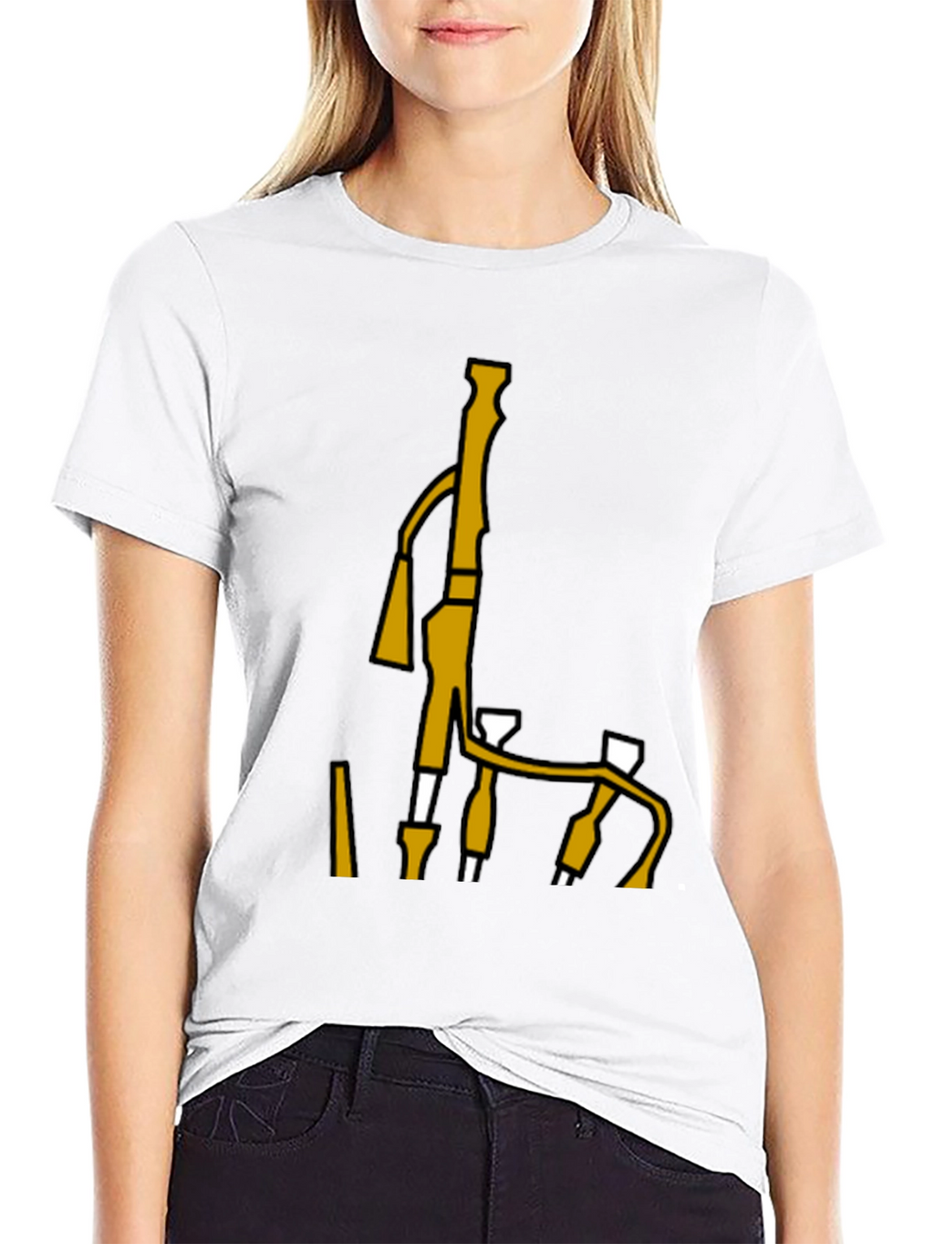 Bagpipes Graphic Tee - Black Cotton T-Shirt