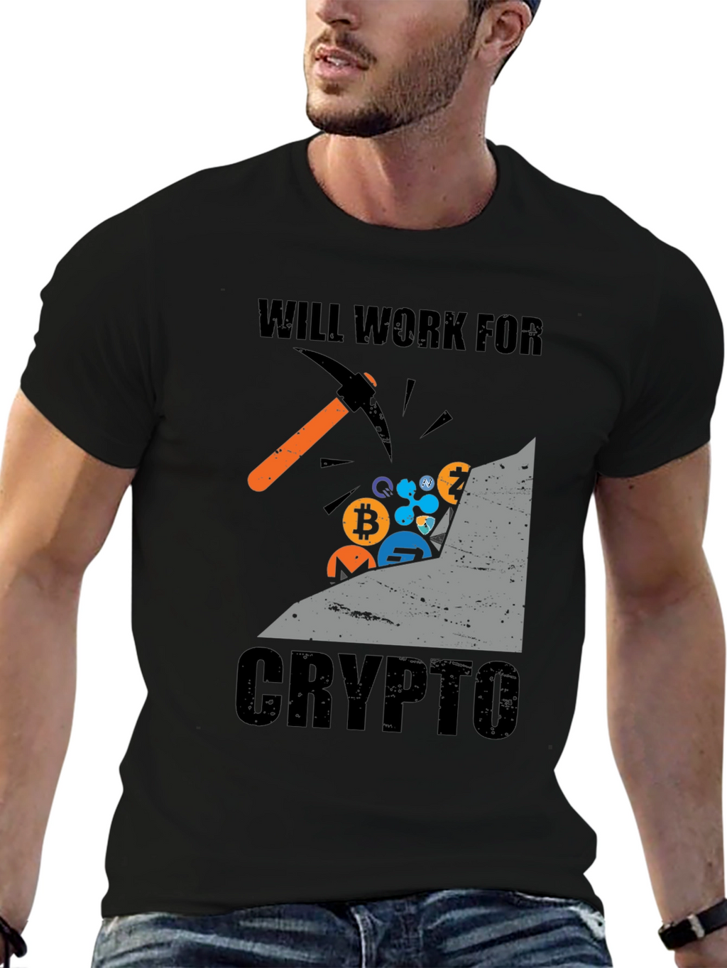 Will Work For Crypto T-Shirt
