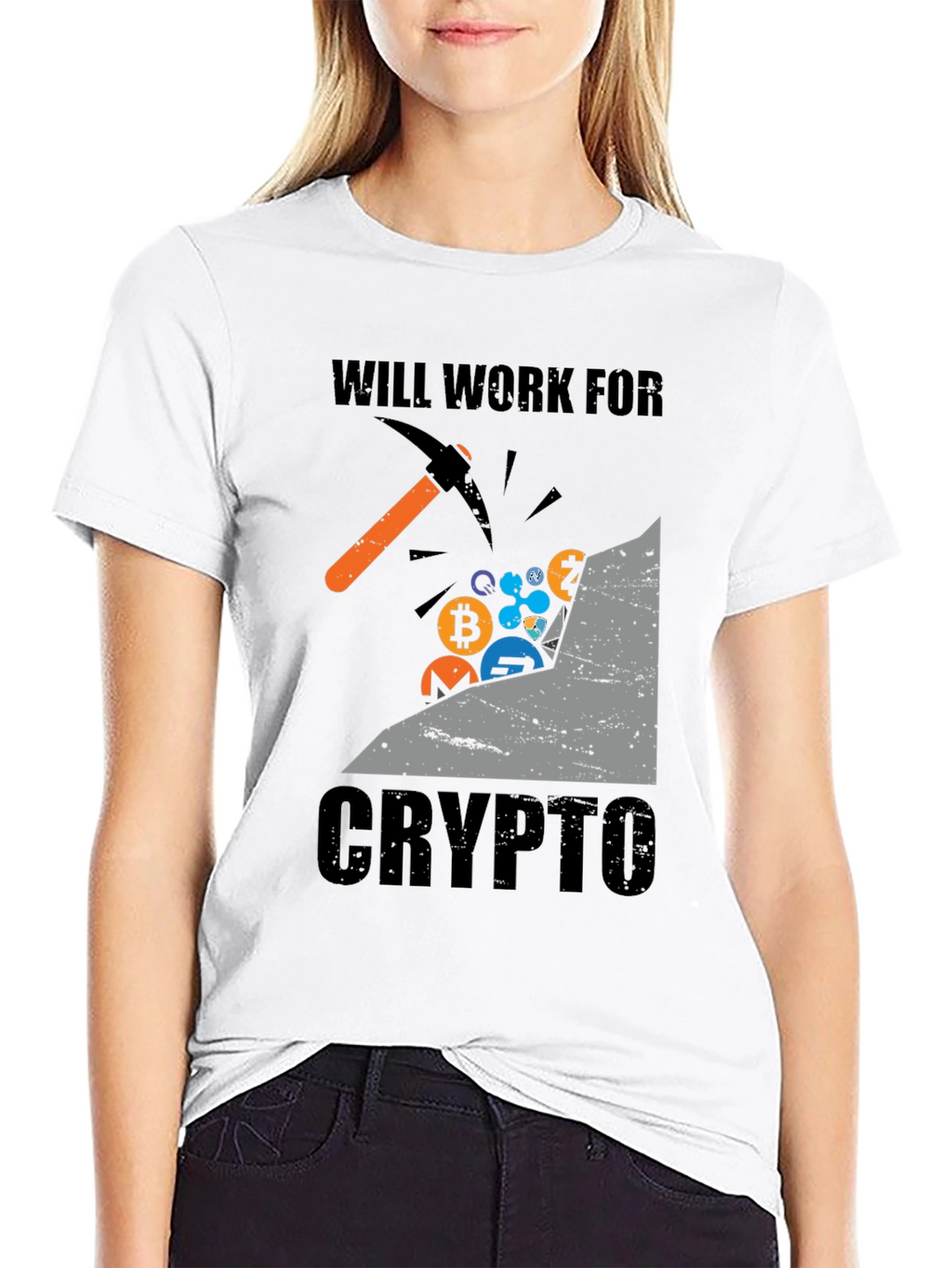 Will Work For Crypto T-Shirt