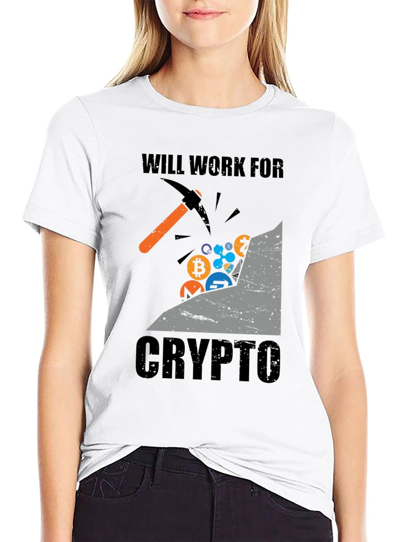 Will Work For Crypto T-Shirt