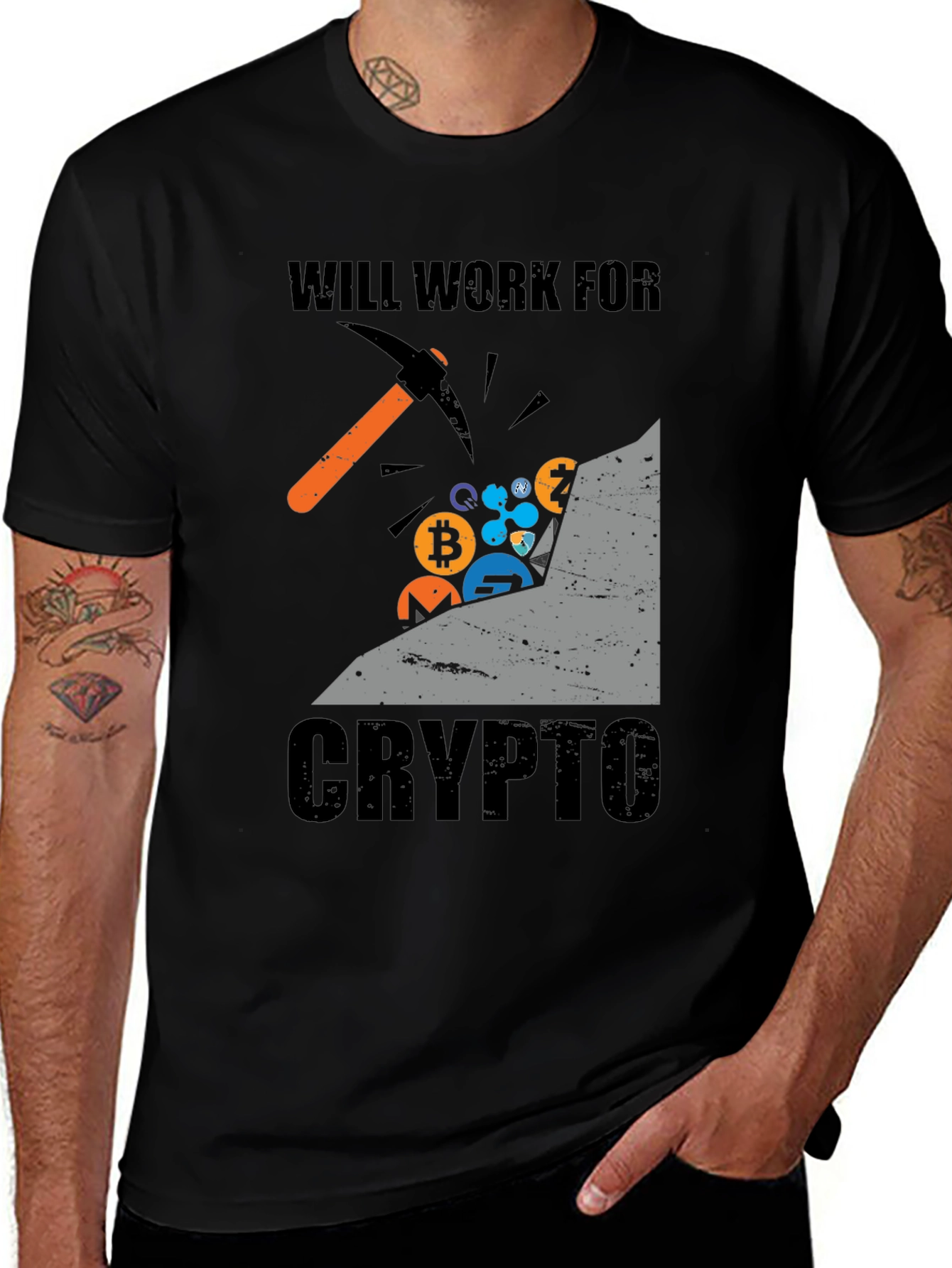 Will Work For Crypto T-Shirt