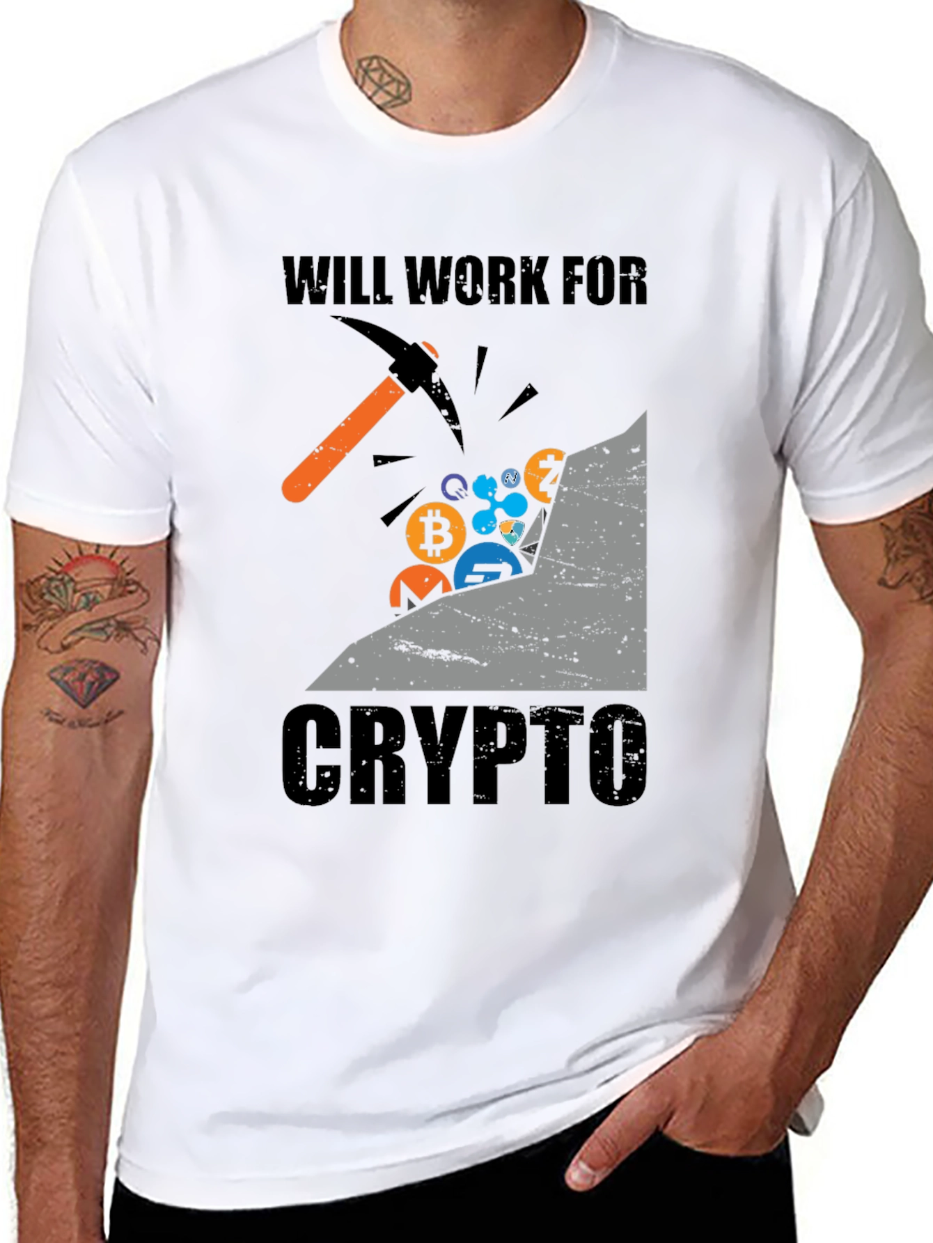 Will Work For Crypto T-Shirt