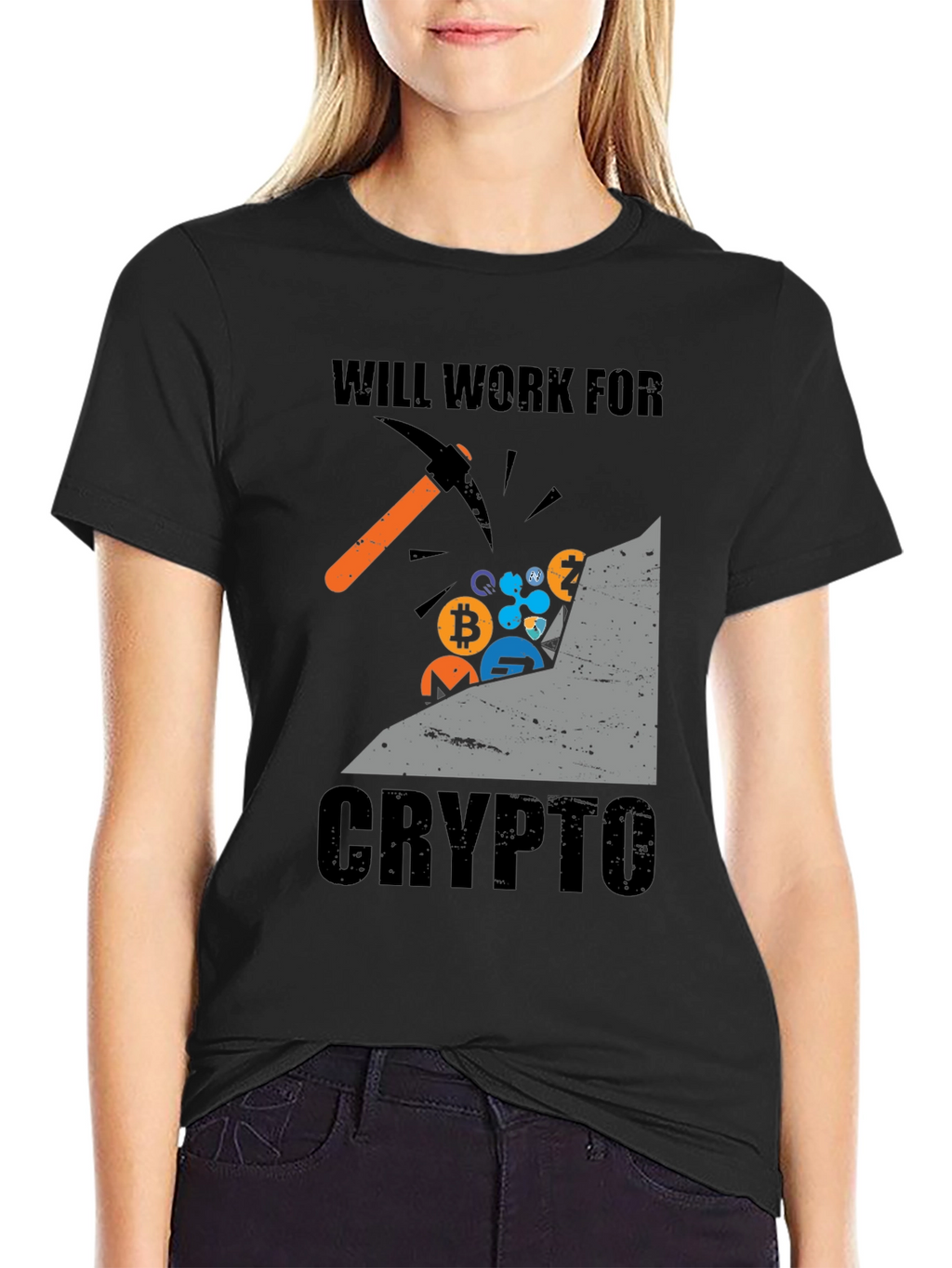 Will Work For Crypto T-Shirt