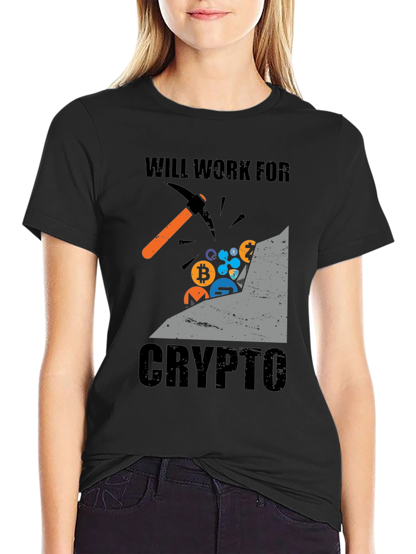 Will Work For Crypto T-Shirt