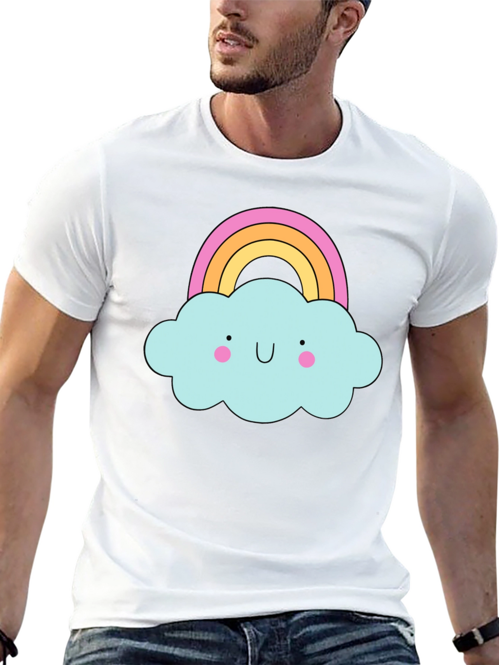 Cute Cloud Rainbow T-Shirt - Fun Graphic Tee