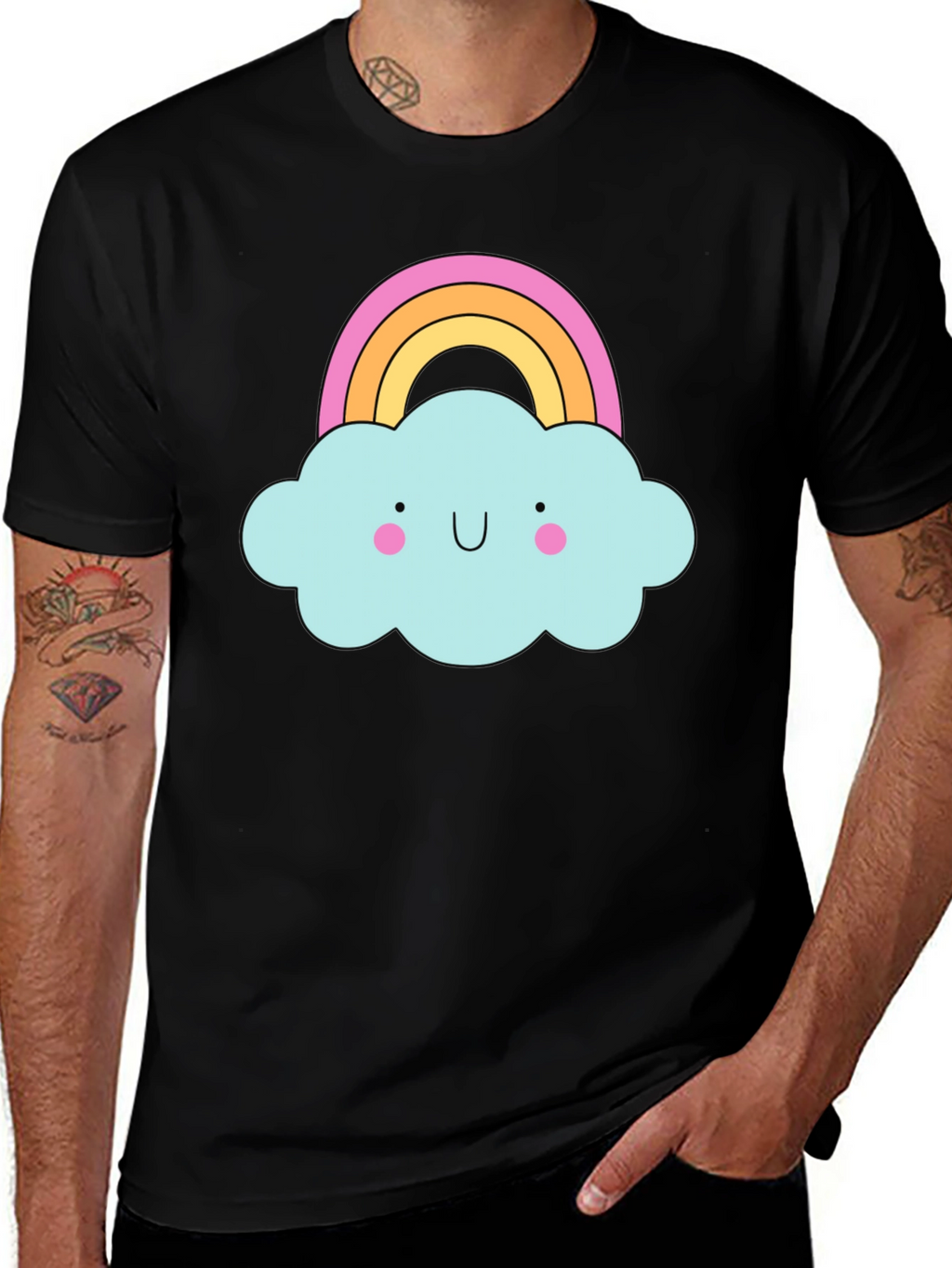 Cute Cloud Rainbow T-Shirt - Fun Graphic Tee