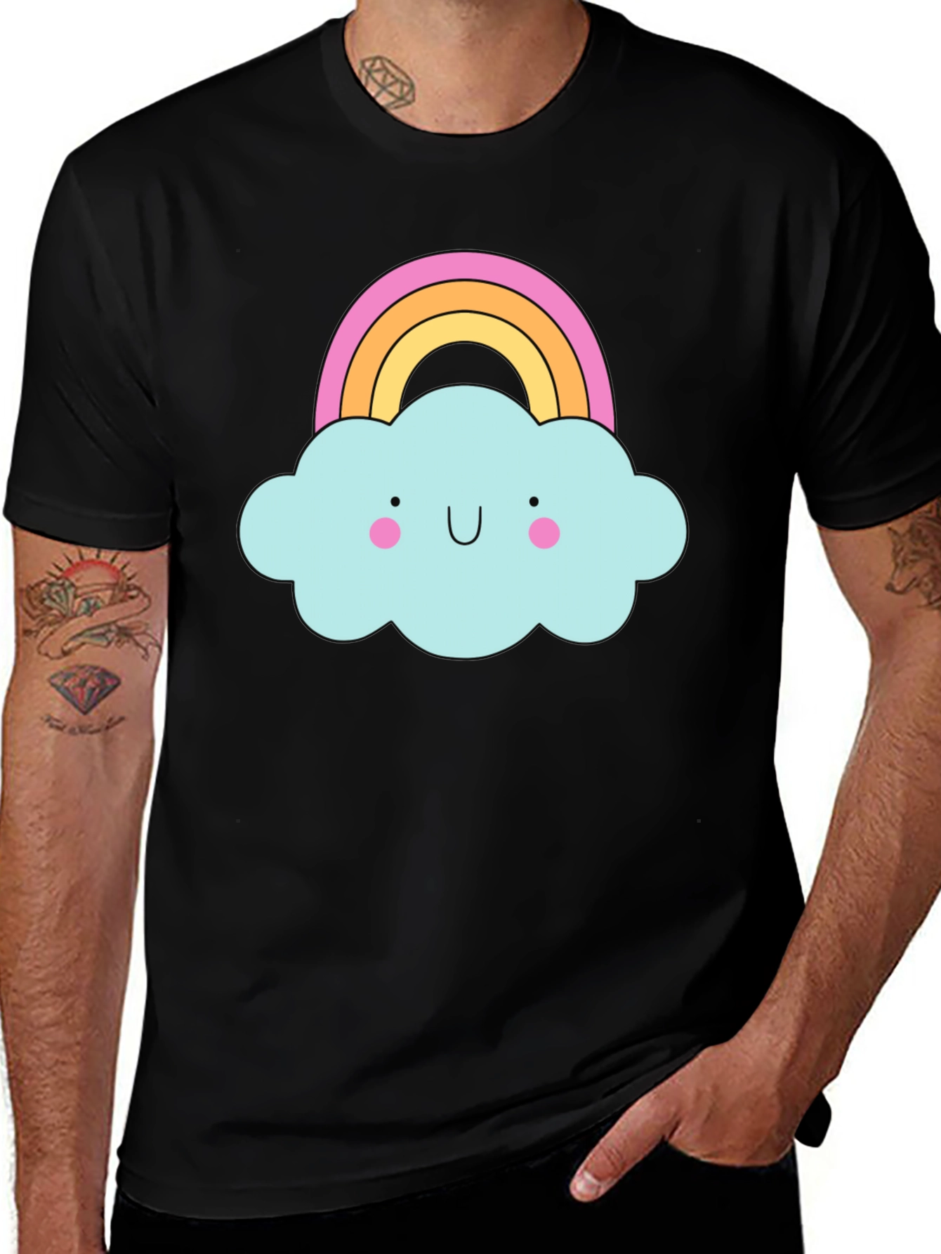 Cute Cloud Rainbow T-Shirt - Fun Graphic Tee