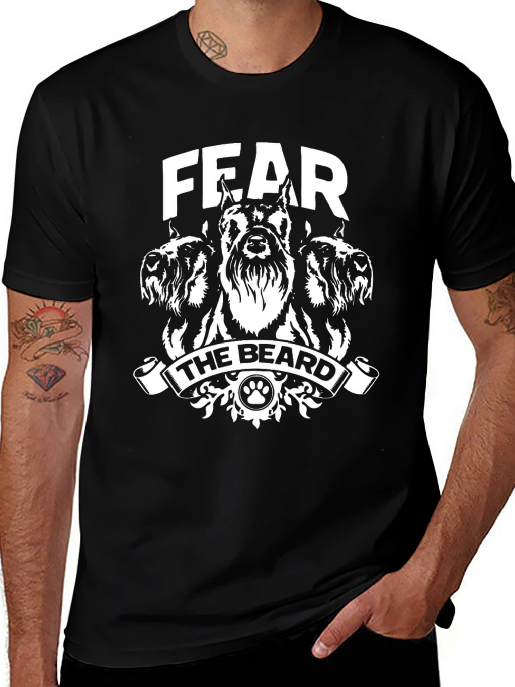 Fear the Beard Dog T-Shirt Funny Pet Lover Tee