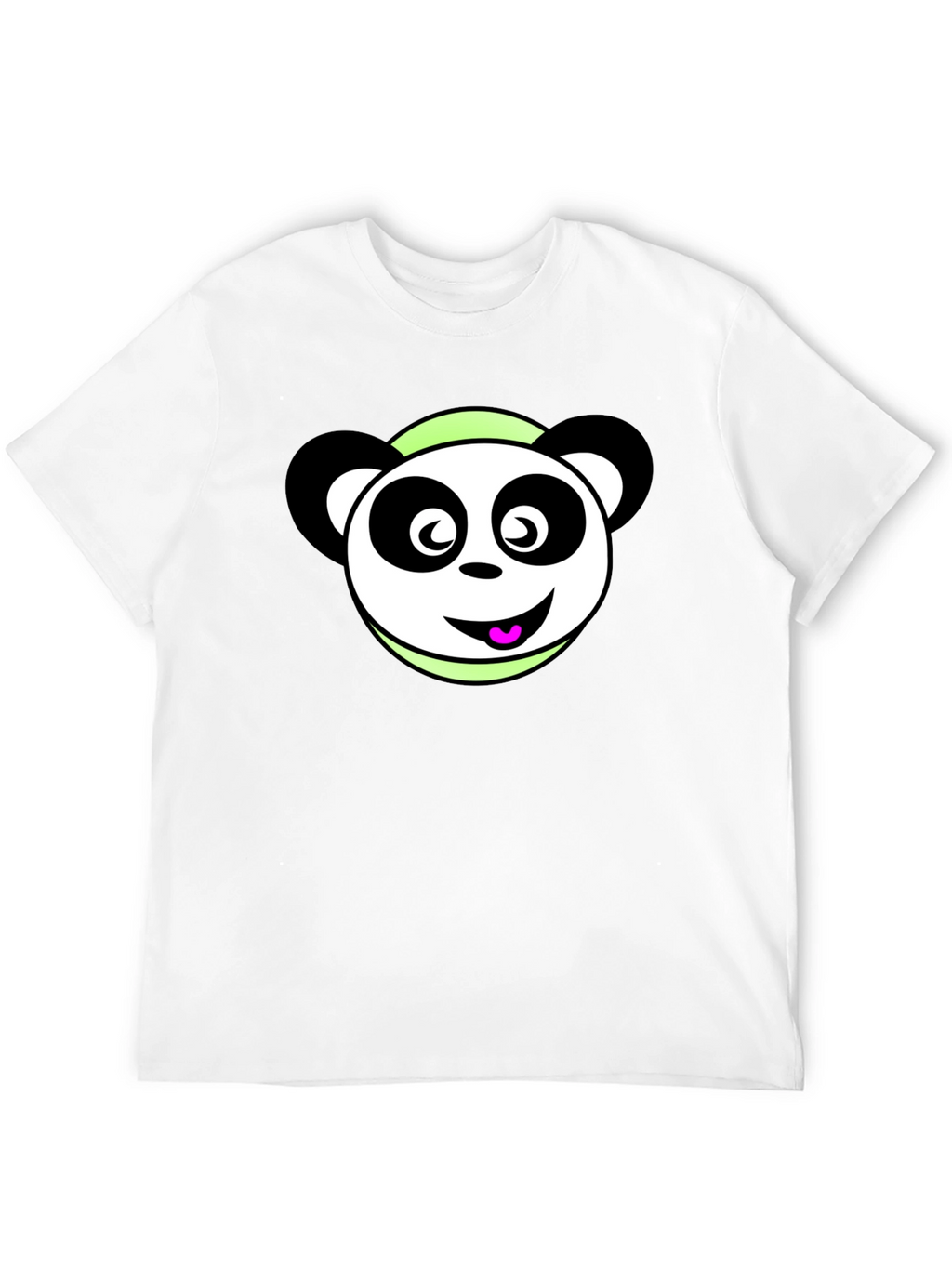 Cute Panda Cartoon Black T-Shirt