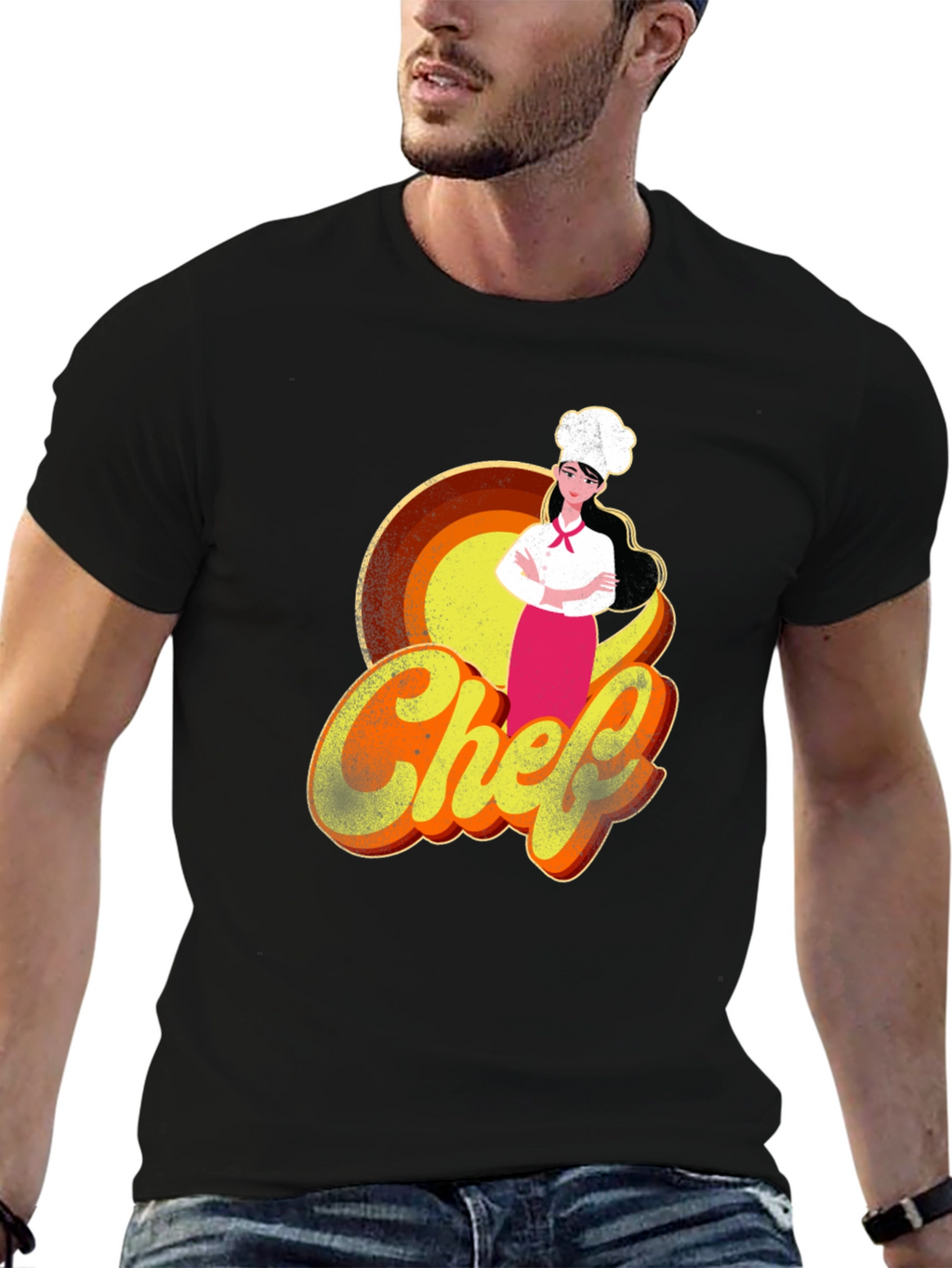 Chef Graphic T-Shirt - Retro Style Cook Tee