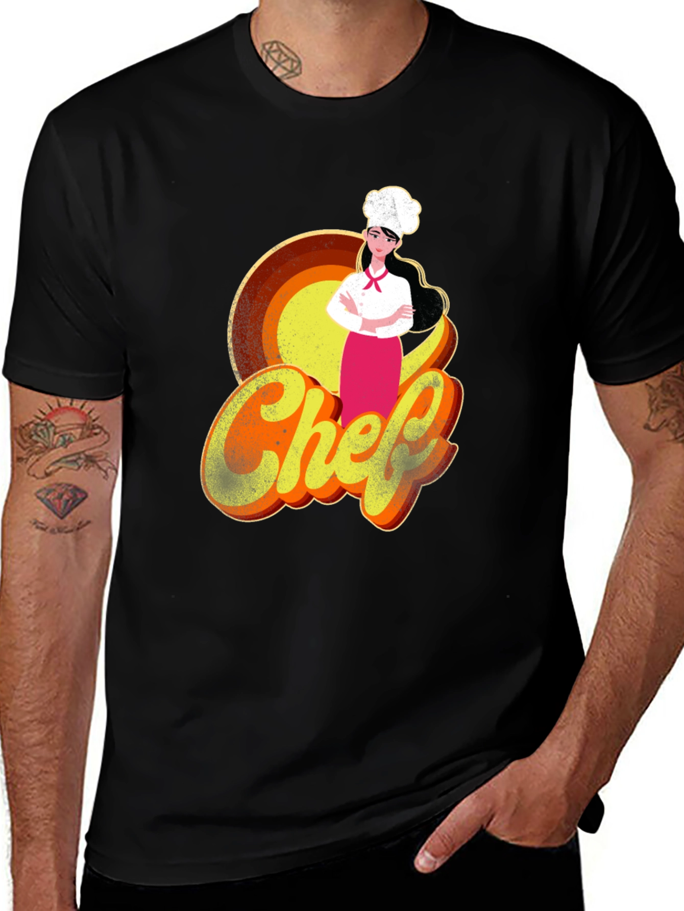Chef Graphic T-Shirt - Retro Style Cook Tee