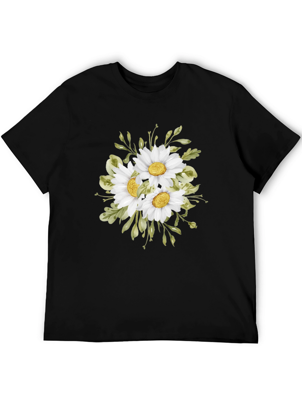 Daisy Bouquet Black T-Shirt