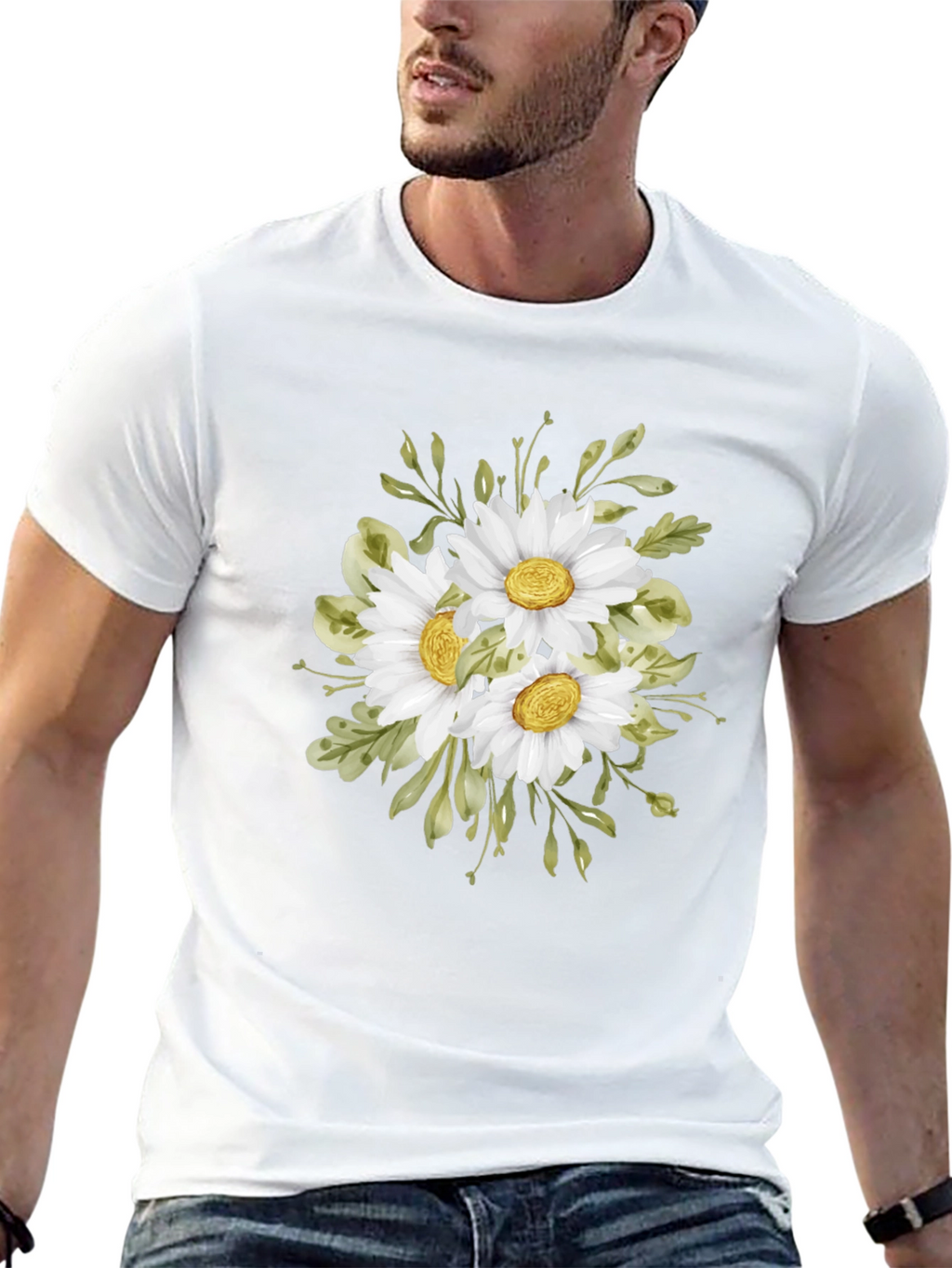 Daisy Bouquet Black T-Shirt