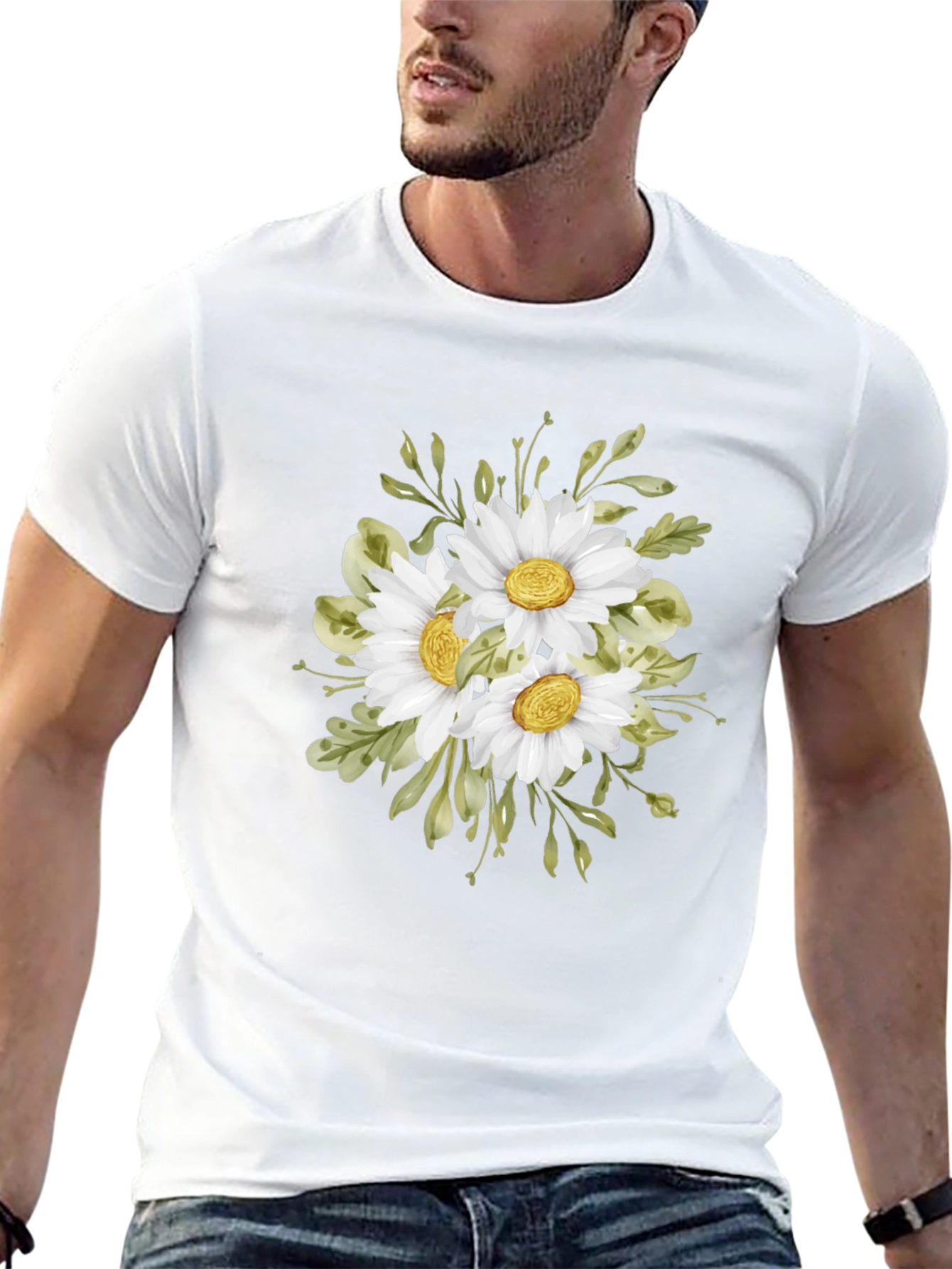 Daisy Bouquet Black T-Shirt