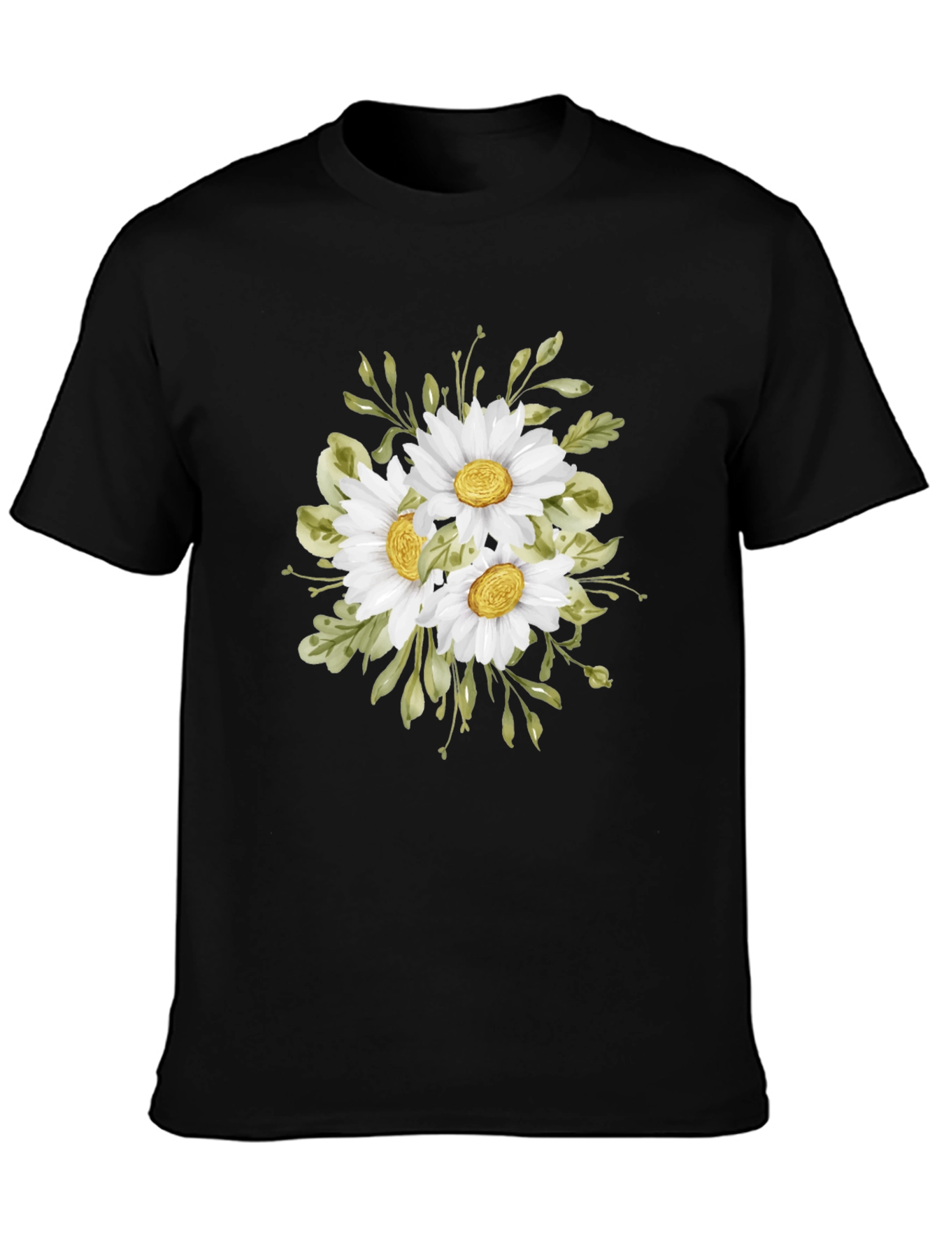 Daisy Bouquet Black T-Shirt