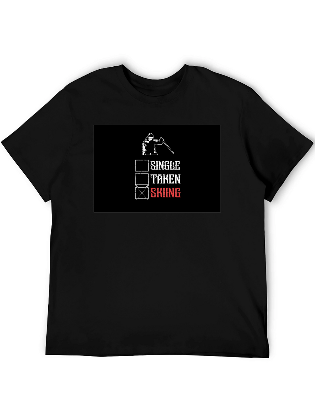 Skiing T-Shirt: Single Taken Skiing Checkbox Tee