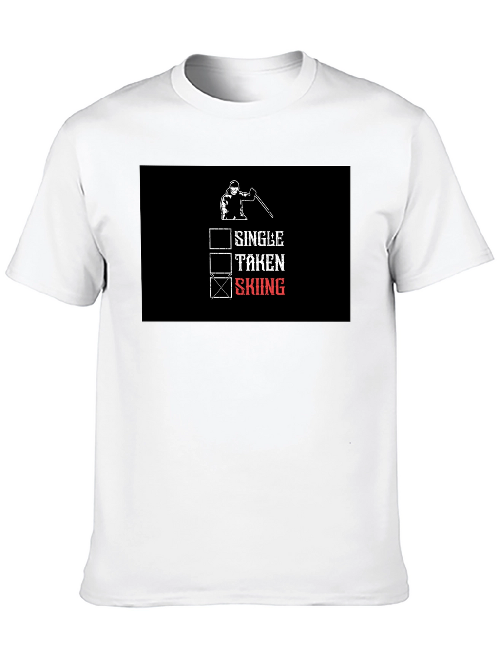 Skiing T-Shirt: Single Taken Skiing Checkbox Tee
