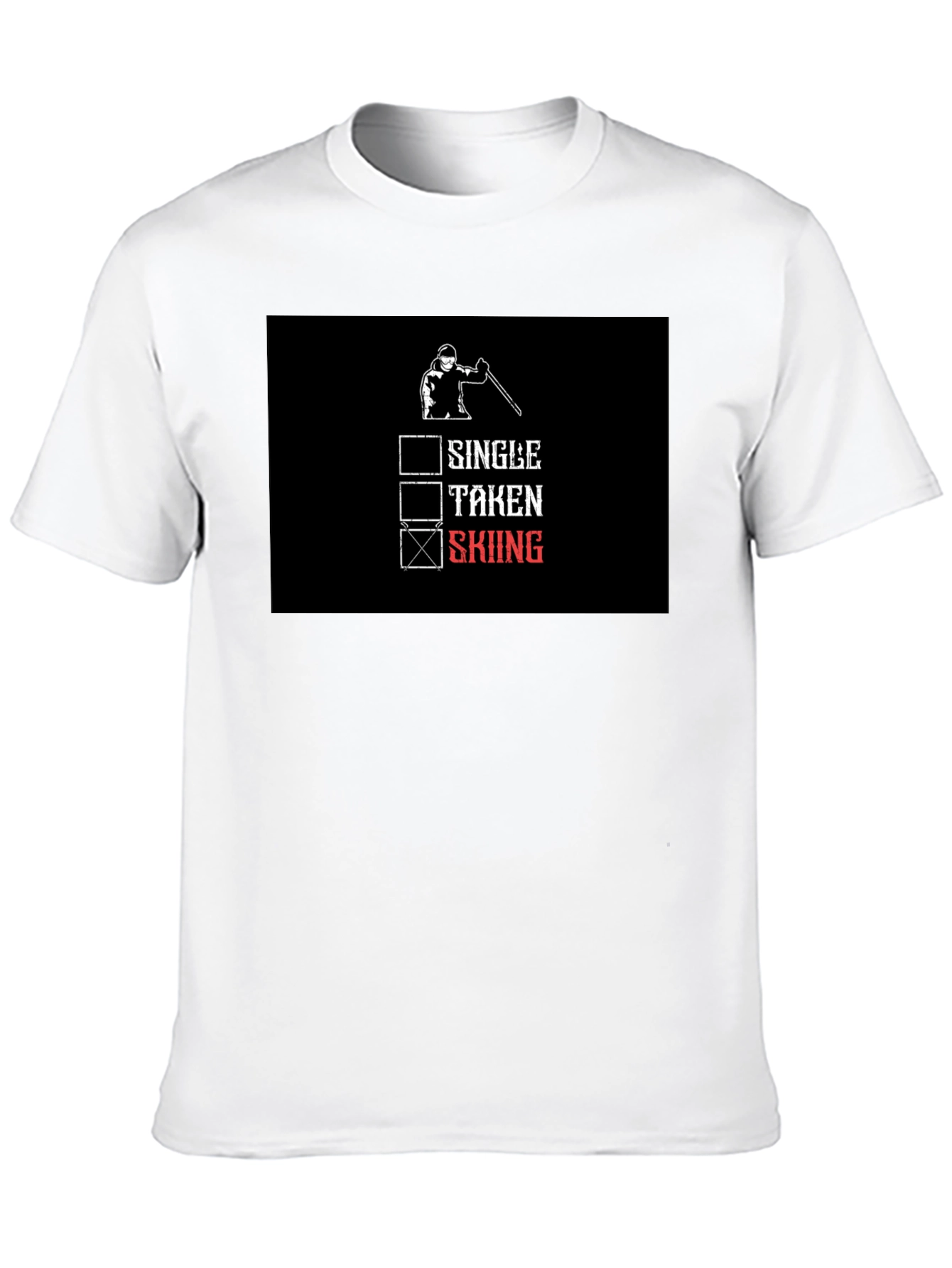 Skiing T-Shirt: Single Taken Skiing Checkbox Tee