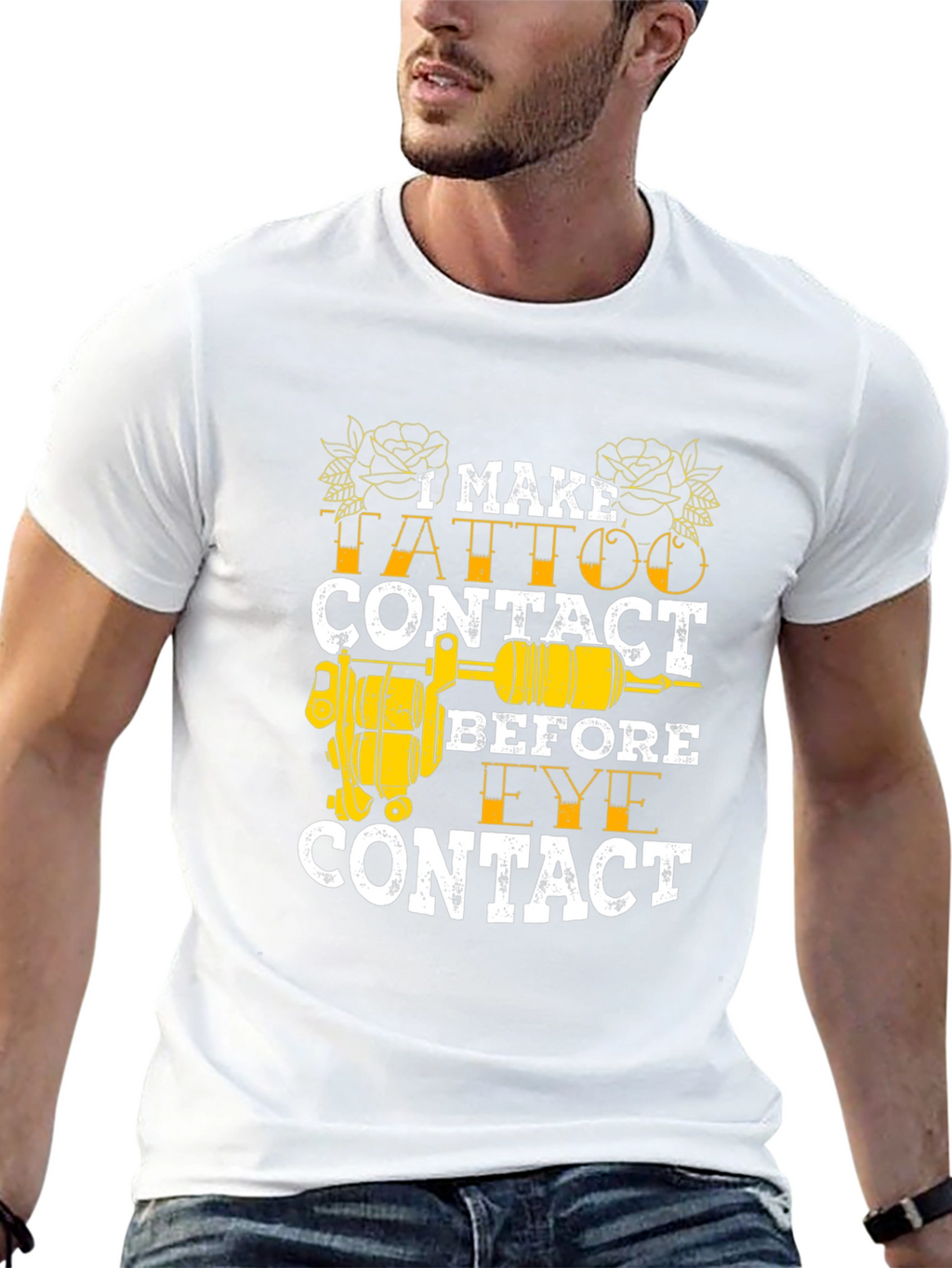 Tattoo Contact Black T-Shirt - Artist Humor