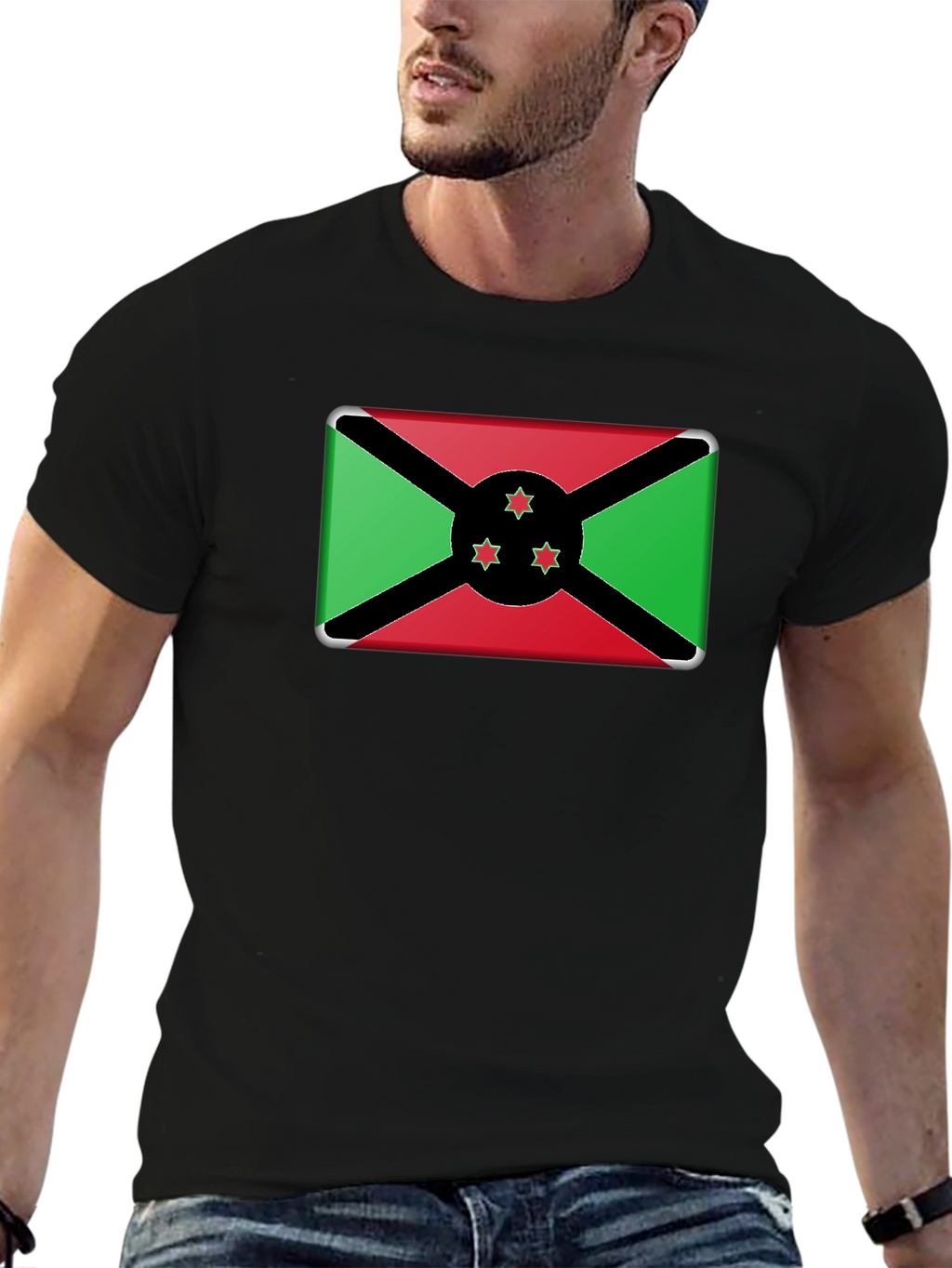 Flag Graphic T-Shirt - Black