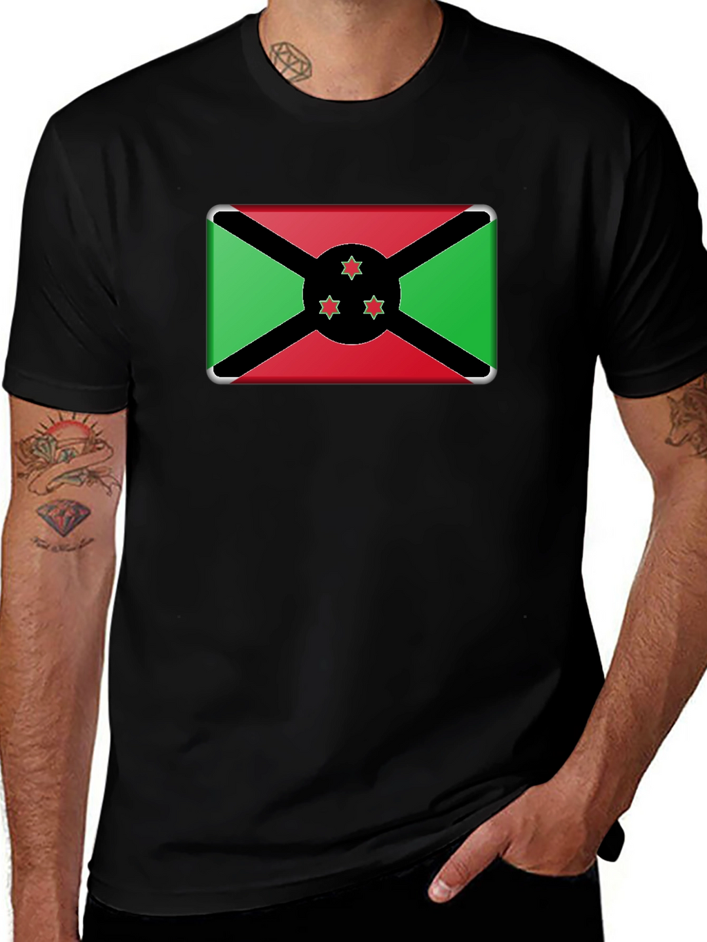 Flag Graphic T-Shirt - Black