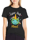 Love Our Planet Unicorn Earth T-Shirt