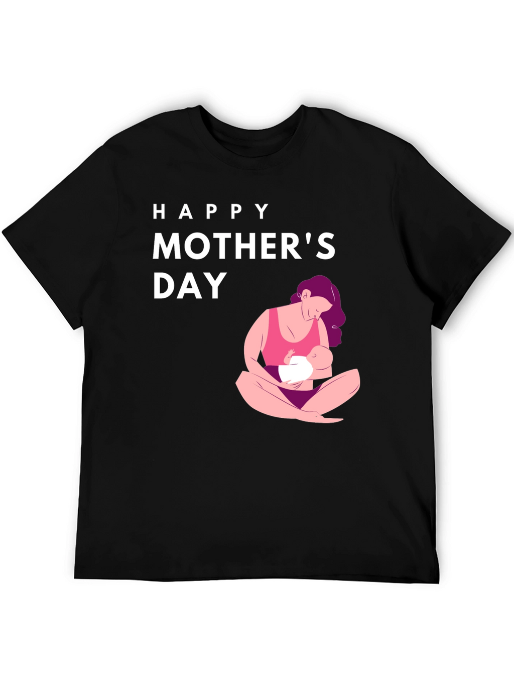 Happy Mothers Day Graphic Tee - Black