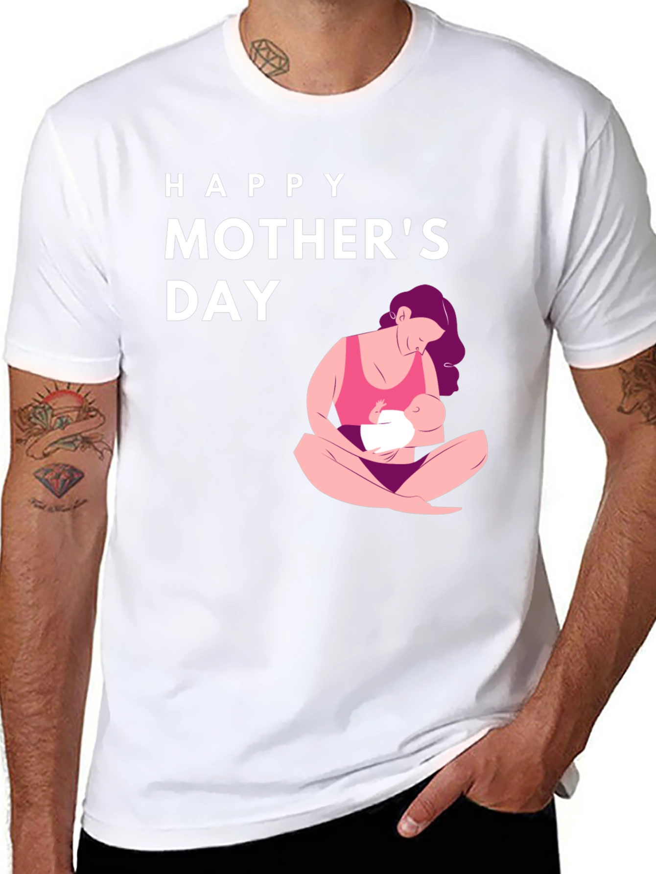 Happy Mothers Day Graphic Tee - Black