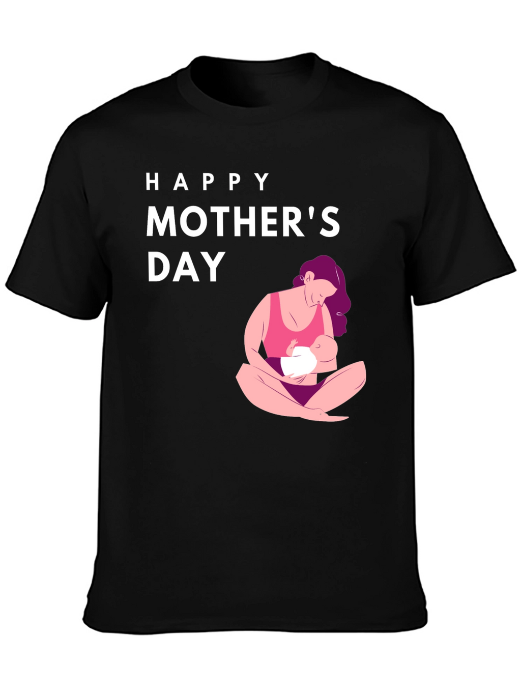 Happy Mothers Day Graphic Tee - Black