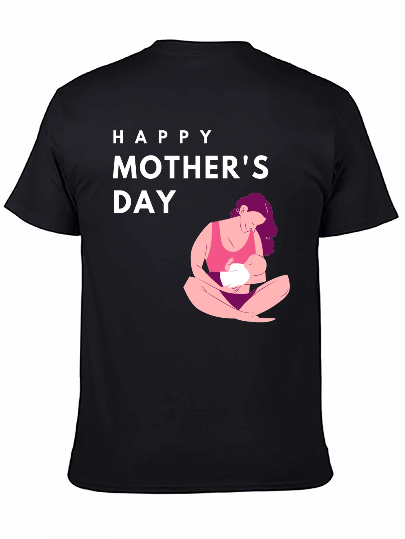 Happy Mothers Day Graphic Tee - Black
