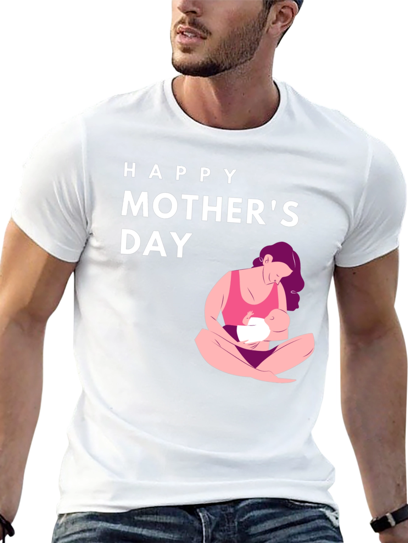 Happy Mothers Day Graphic Tee - Black