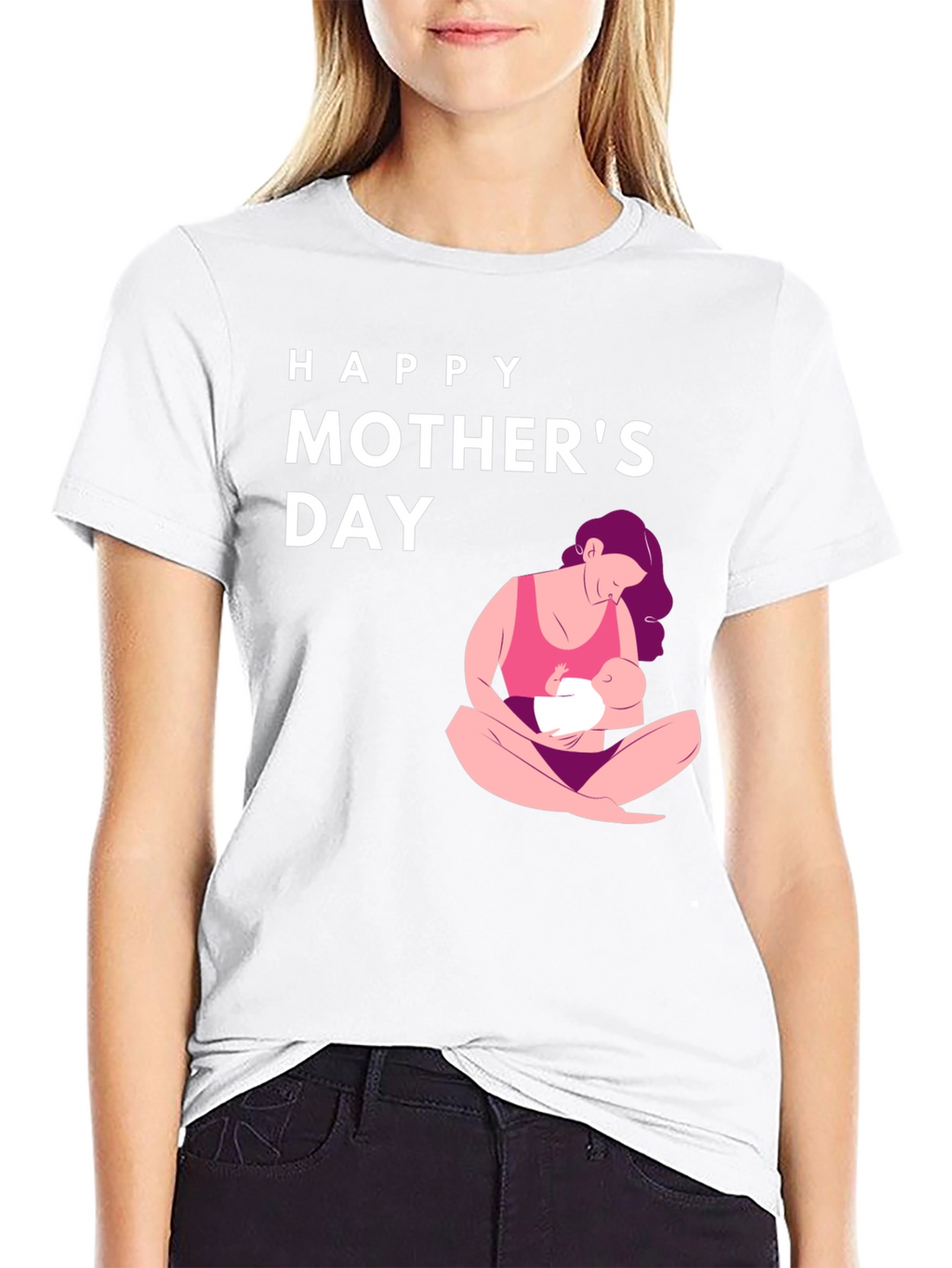 Happy Mothers Day Graphic Tee - Black