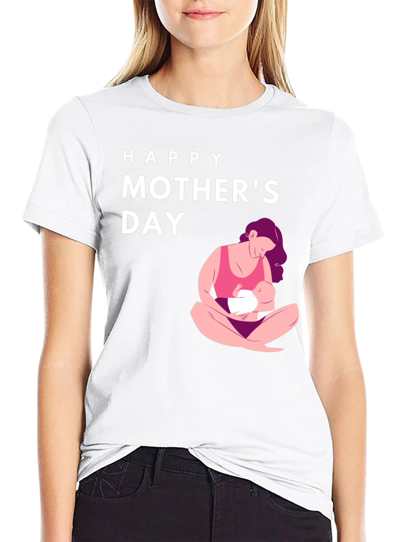 Happy Mothers Day Graphic Tee - Black