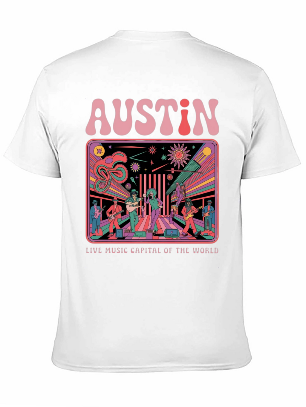 Austin Live Music T-Shirt - Retro Design
