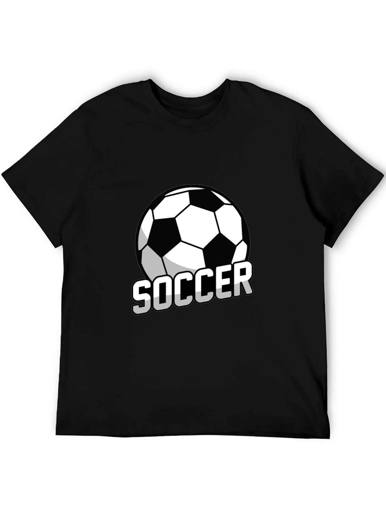 Soccer Ball Graphic T-Shirt - Black Casual Tee